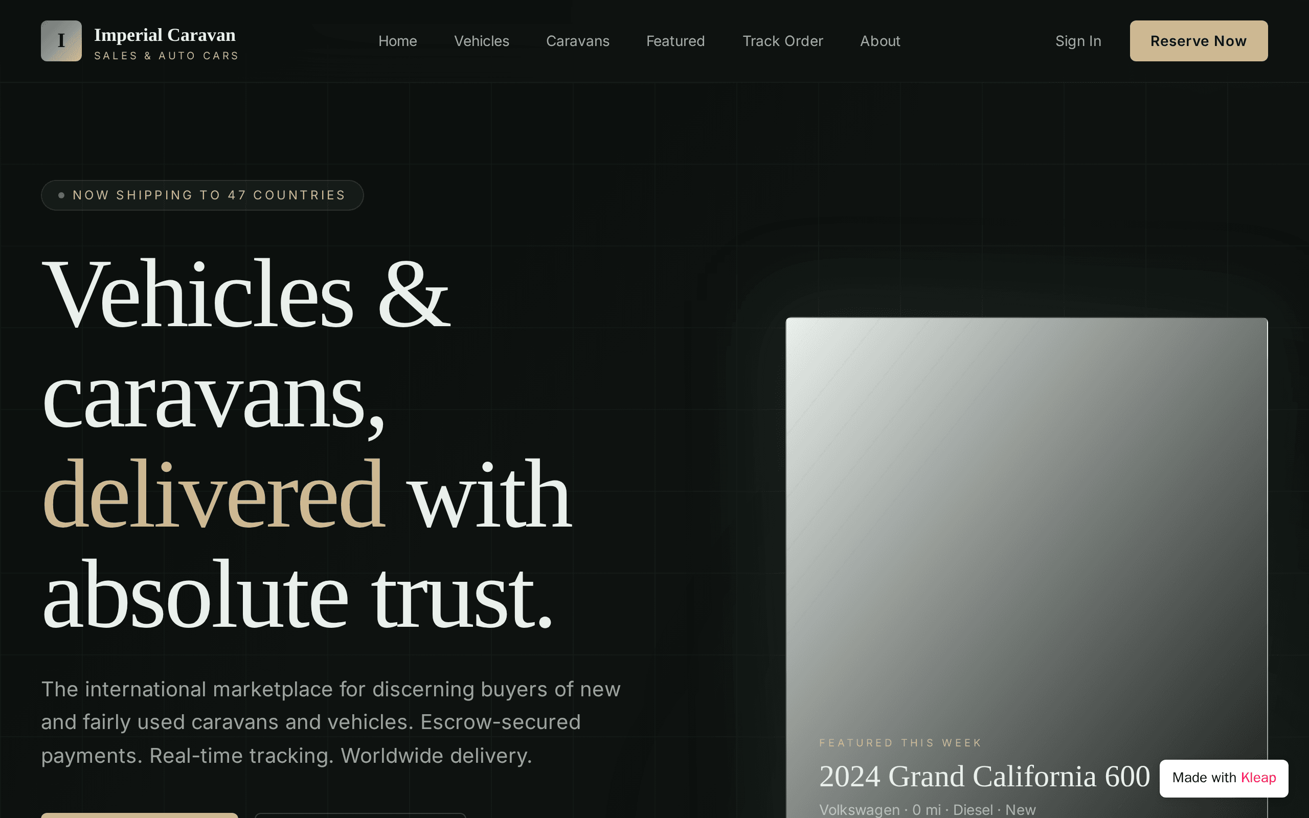 Website Name Imperial Caravan Sales