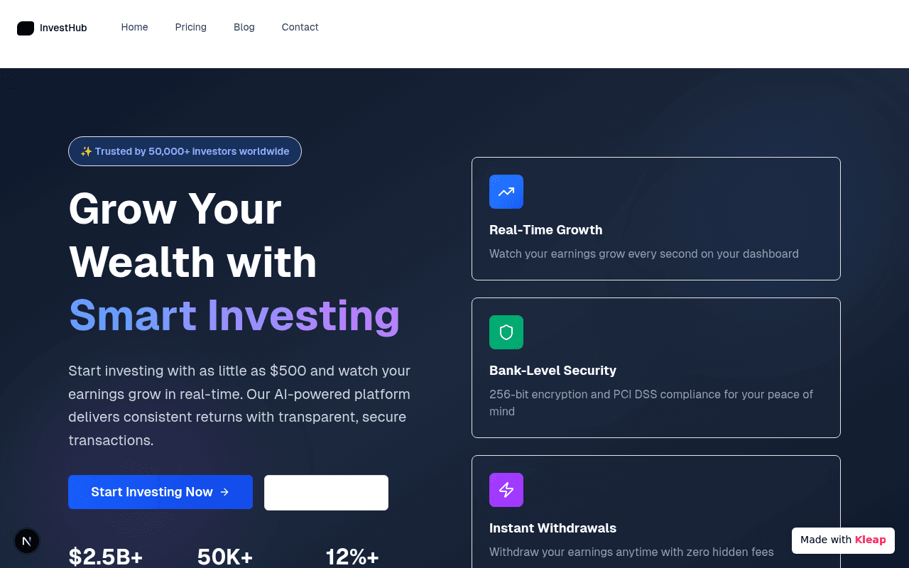 Intelligently manage your investments and track growth in real-time, all in one platform.