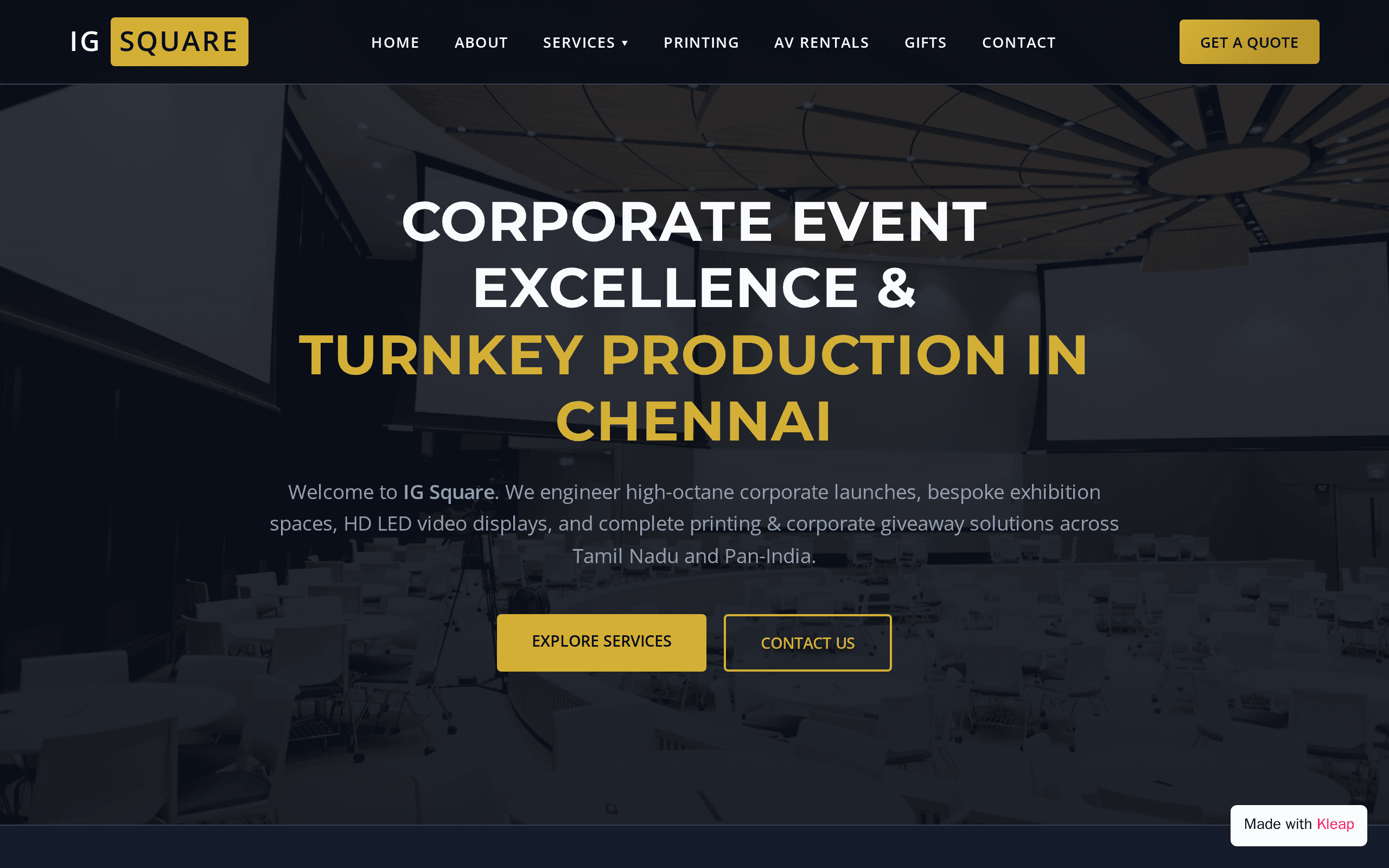 Corporate event production studio delivering turnkey launches across India.
