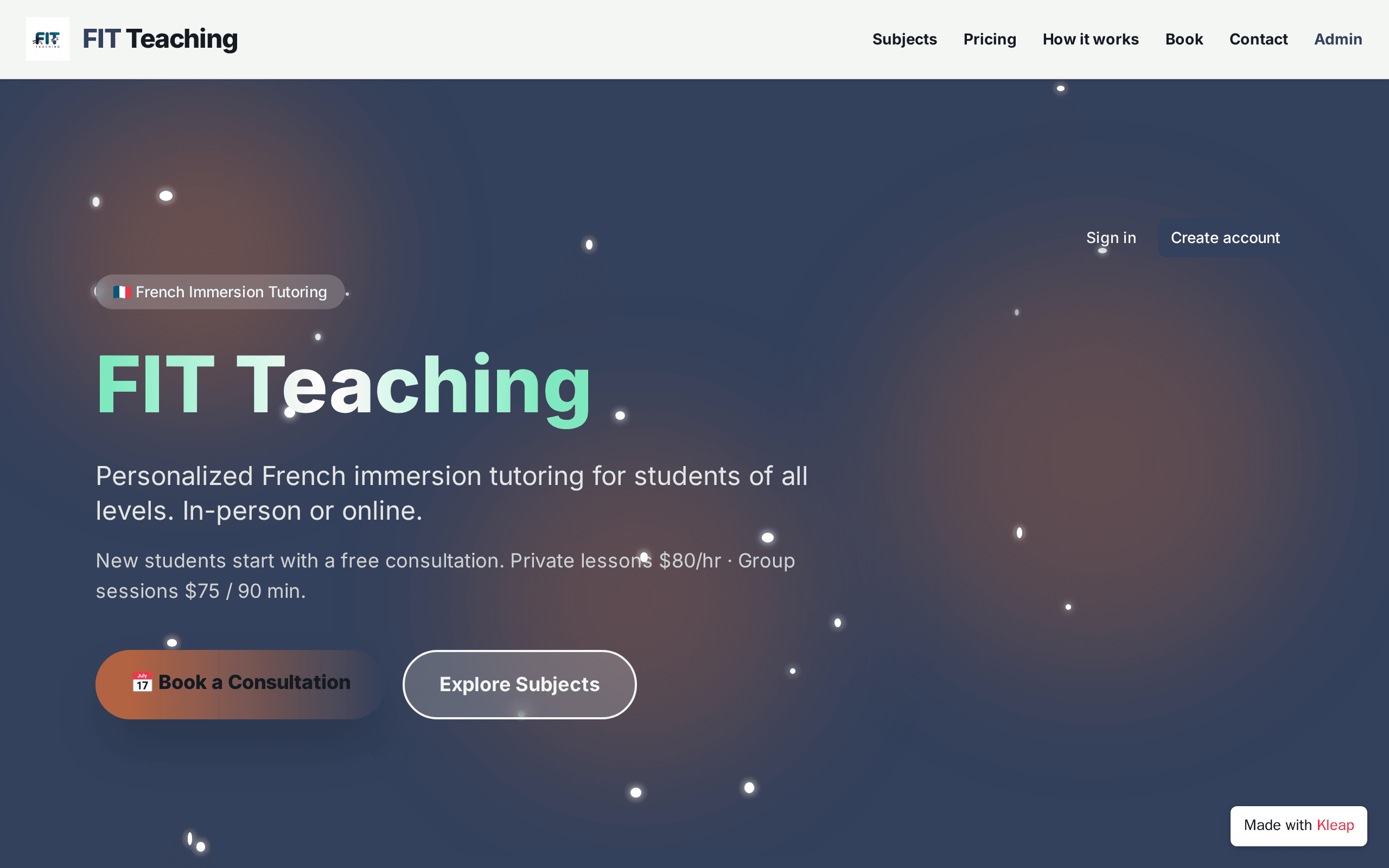 Personalized French immersion tutoring with a free first consultation.
