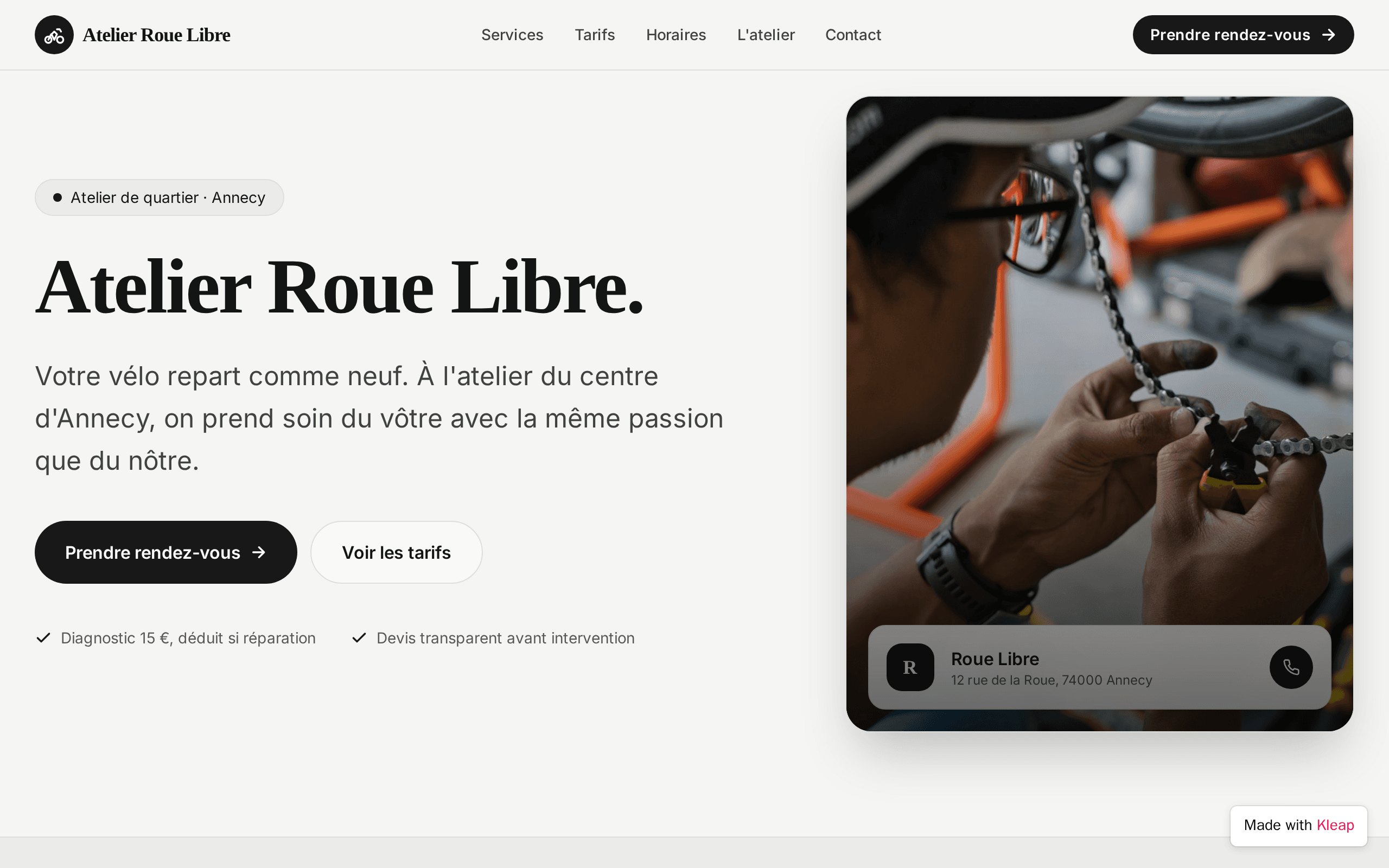Annecy's neighborhood bike repair shop — fixing rides with the same love they ride with.