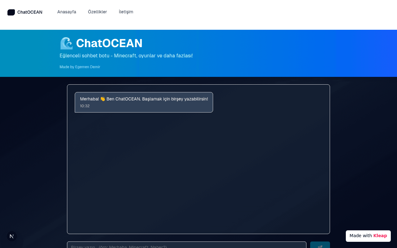 An engaging chat bot experience designed for entertainment, featuring Minecraft topics and games.