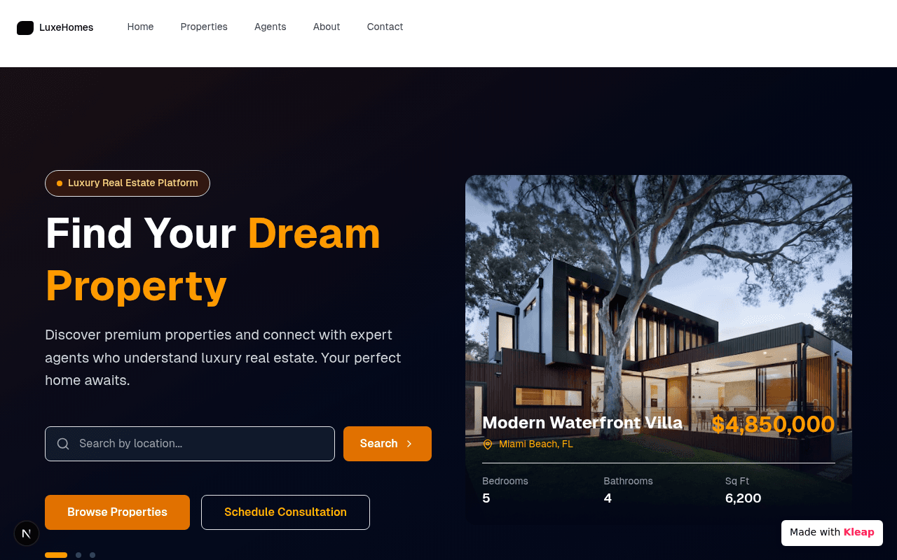 Discover luxury properties with expert agents to find your perfect home.