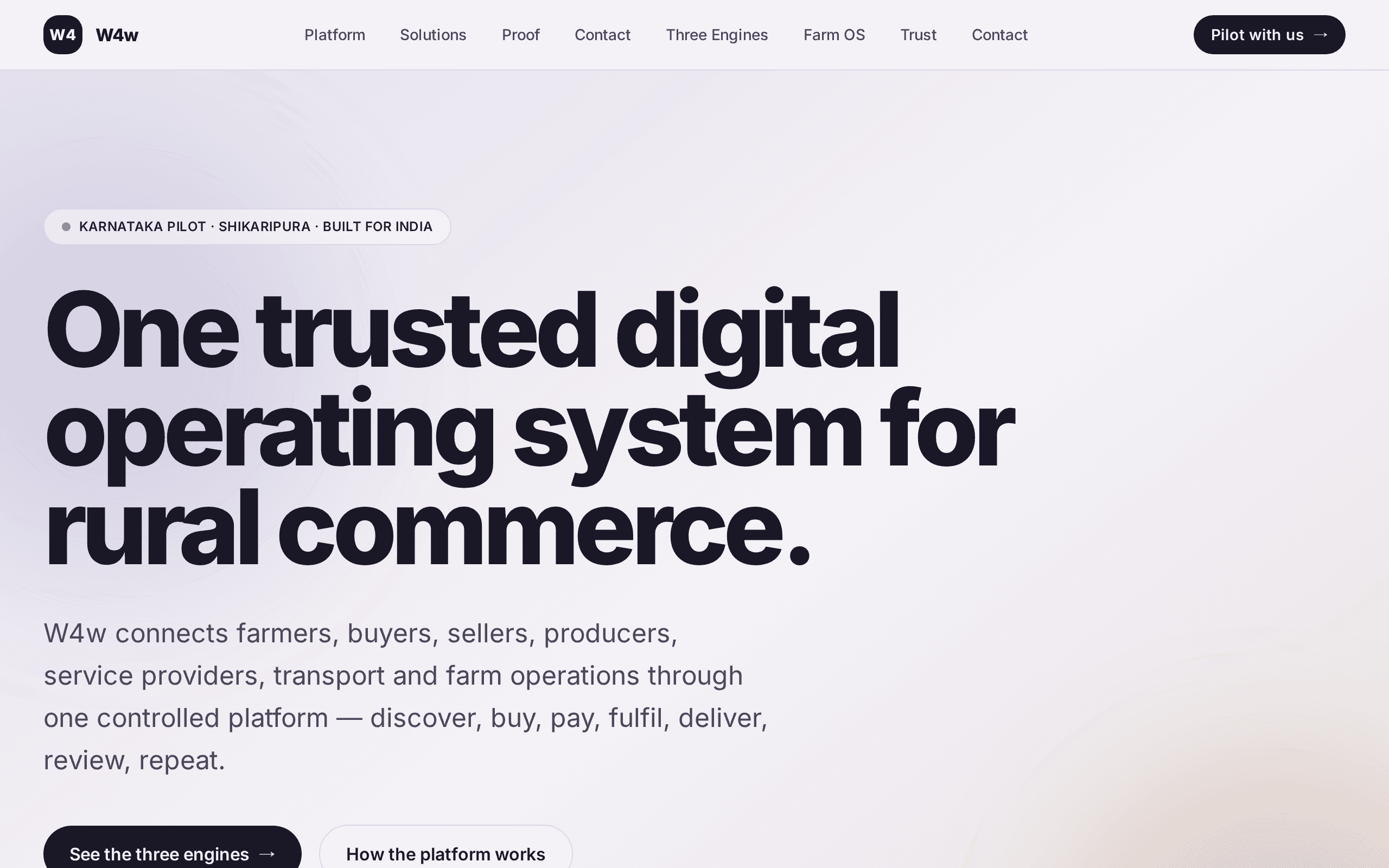 A digital operating system unifying rural commerce across India's farm value chain.