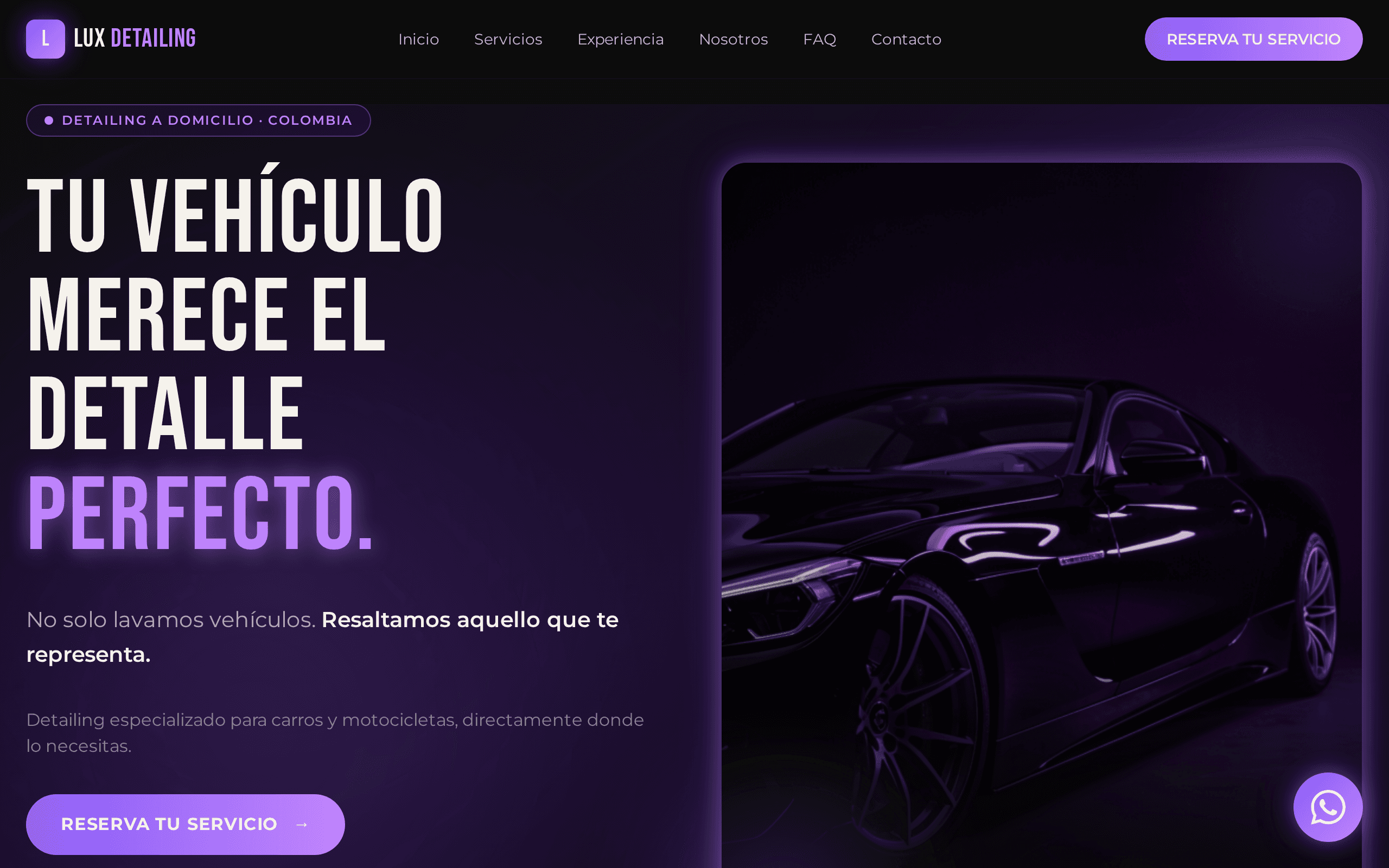 Screenshot of Lux Detailing