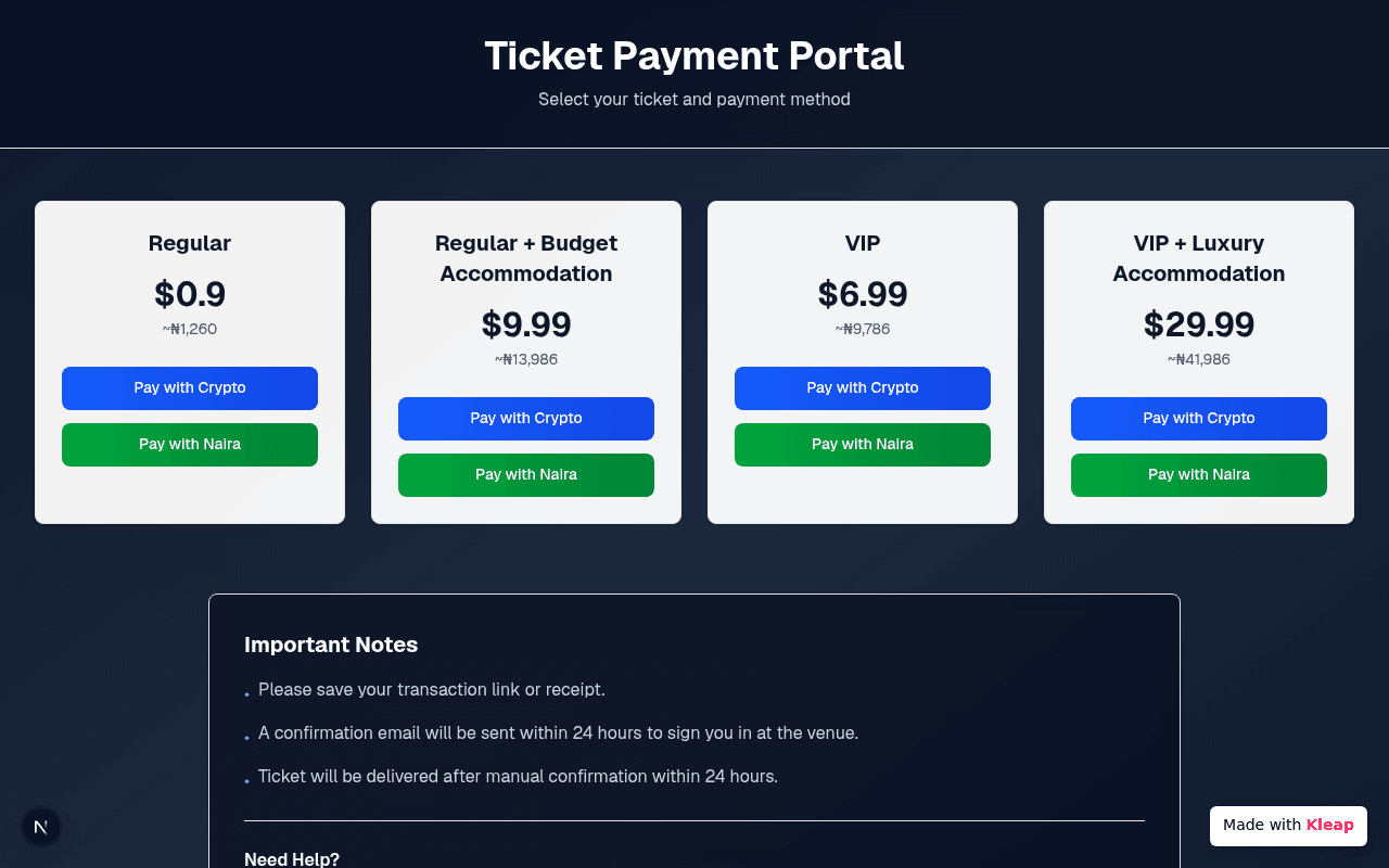 A streamlined portal for selecting and purchasing event tickets with clarity.