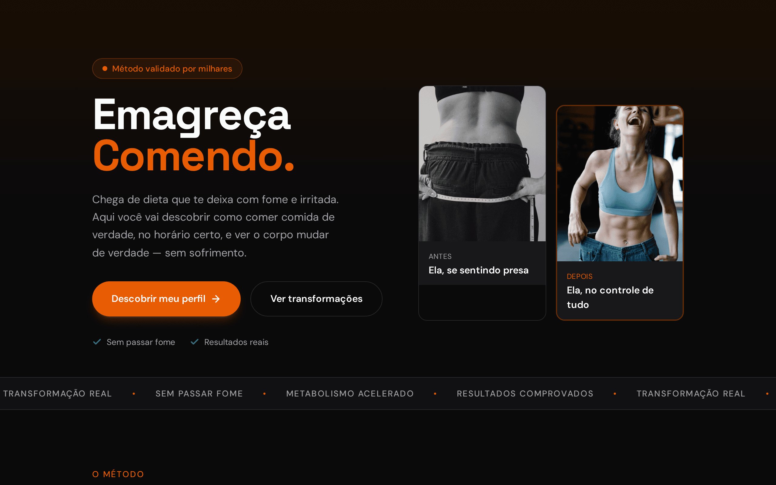 Lose weight by eating real food — a coaching landing page built for conversion.