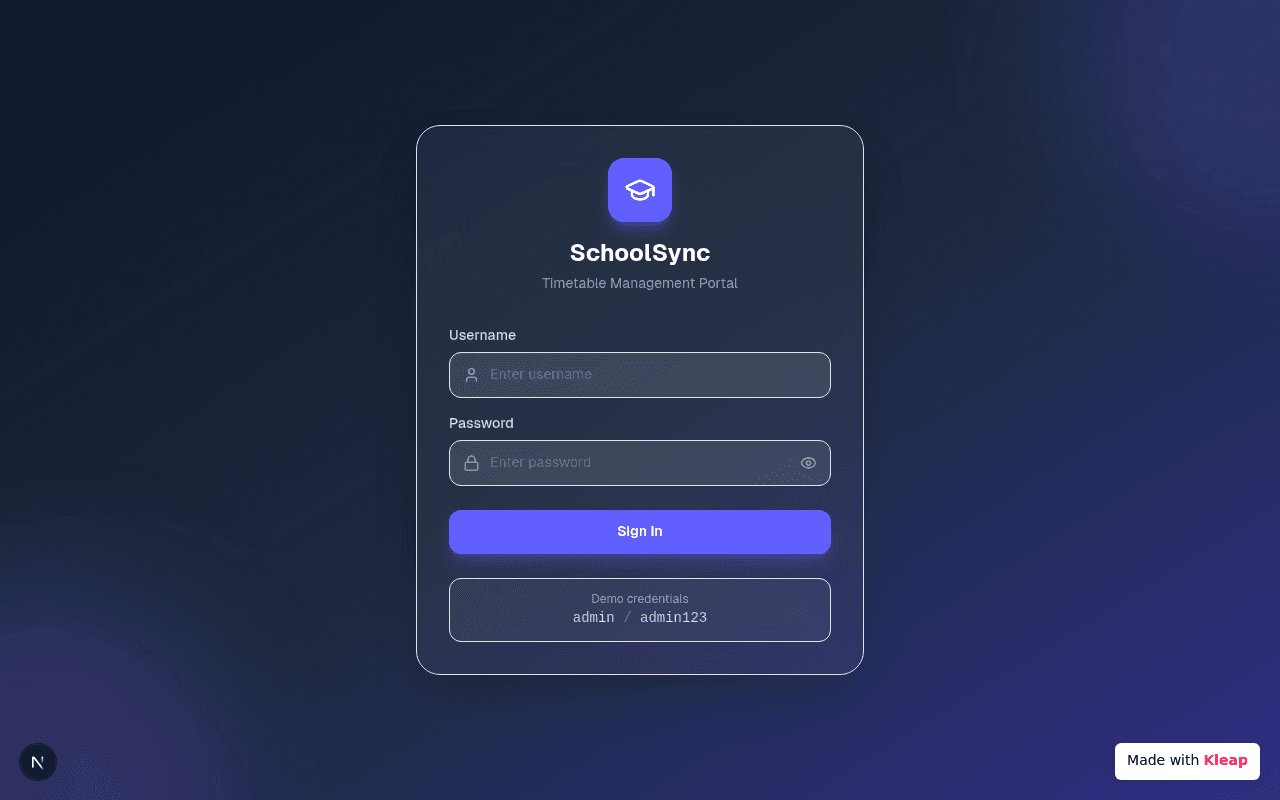 SchoolSync — Timetable Management