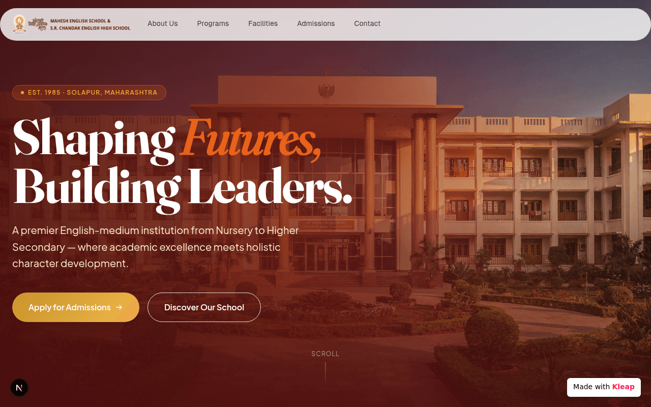 A premier English-medium institution dedicated to academic excellence and holistic character development.