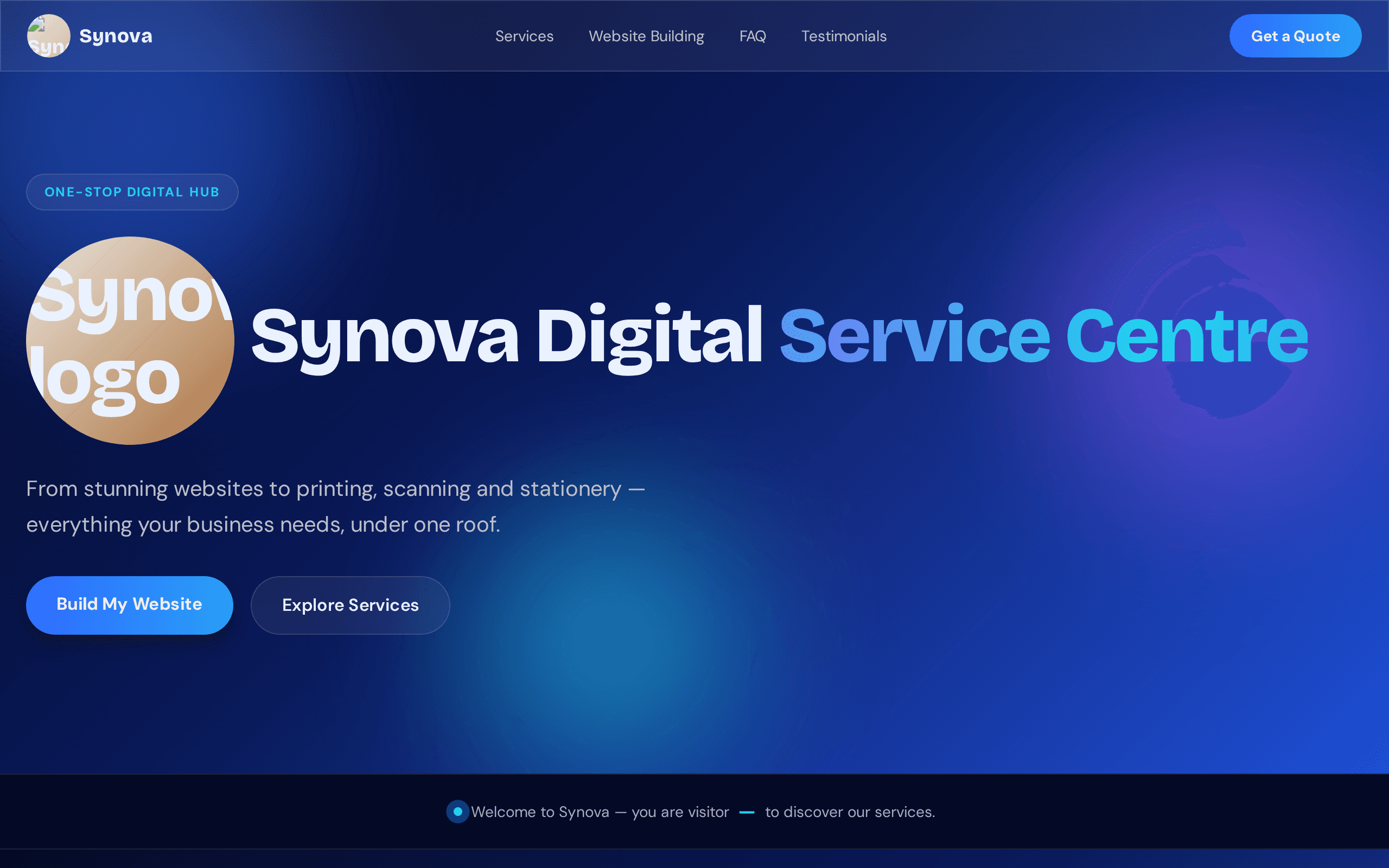 Screenshot of website building