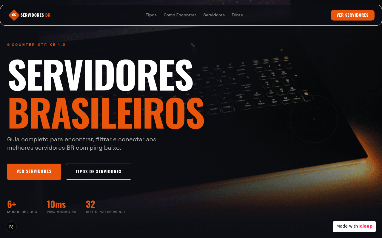 Find the best Counter-Strike 1.6 Brazilian servers with low ping.