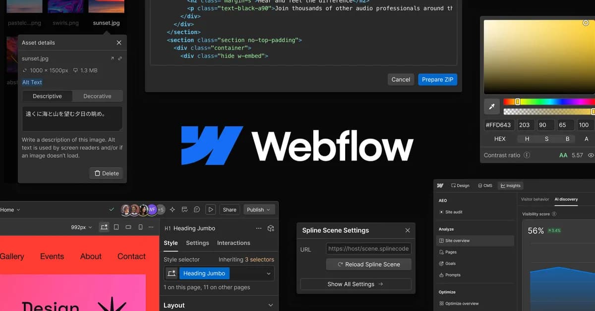 Screenshot of the Webflow interface