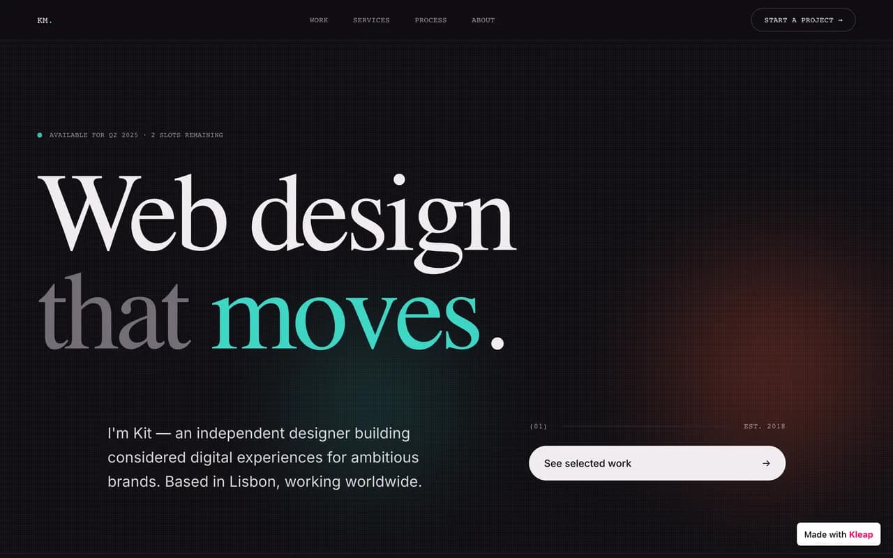 Client website created with Kleap by a website reseller