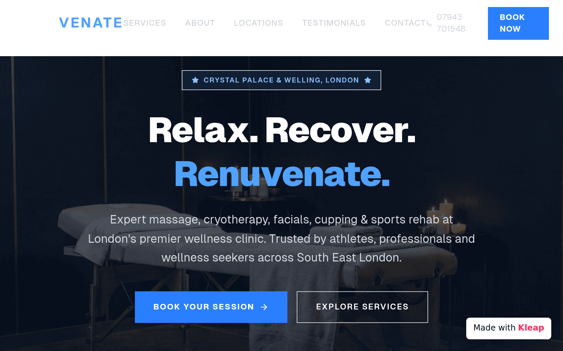 London's premier wellness clinic offering recovery services.
