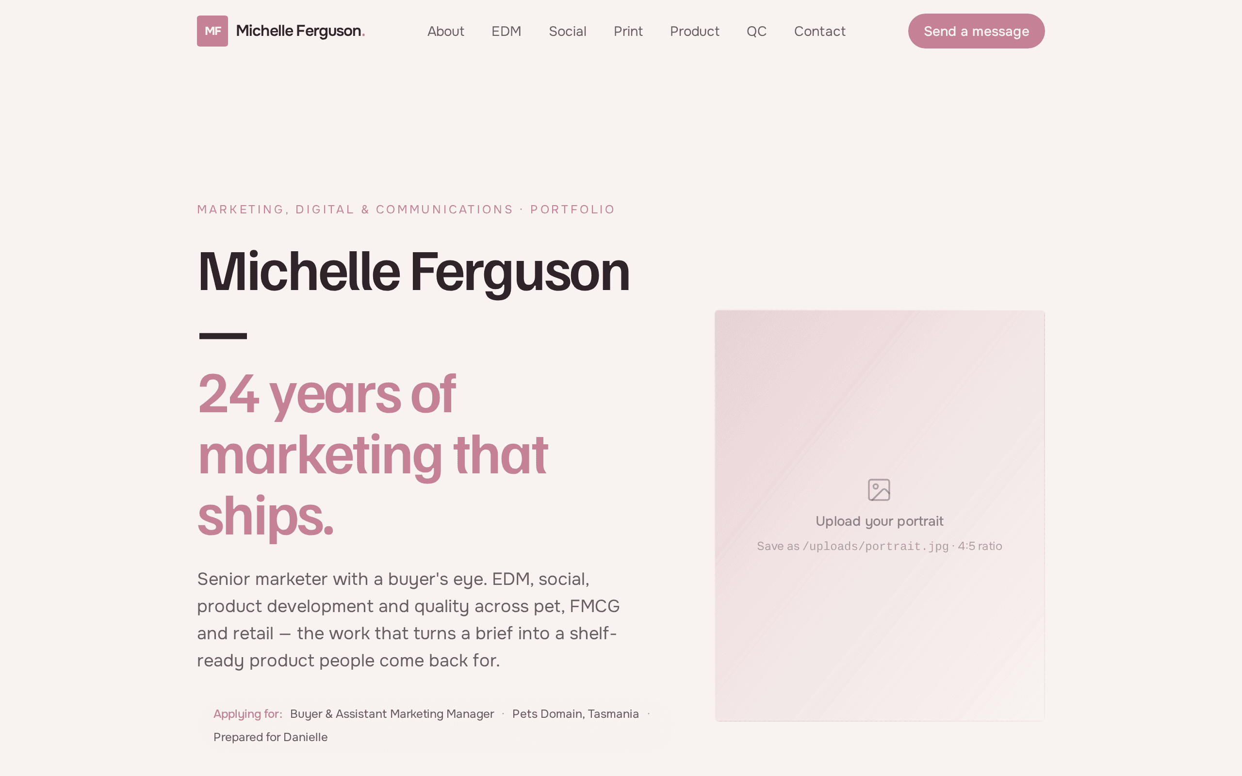 Screenshot of MichelleF_Portfolio