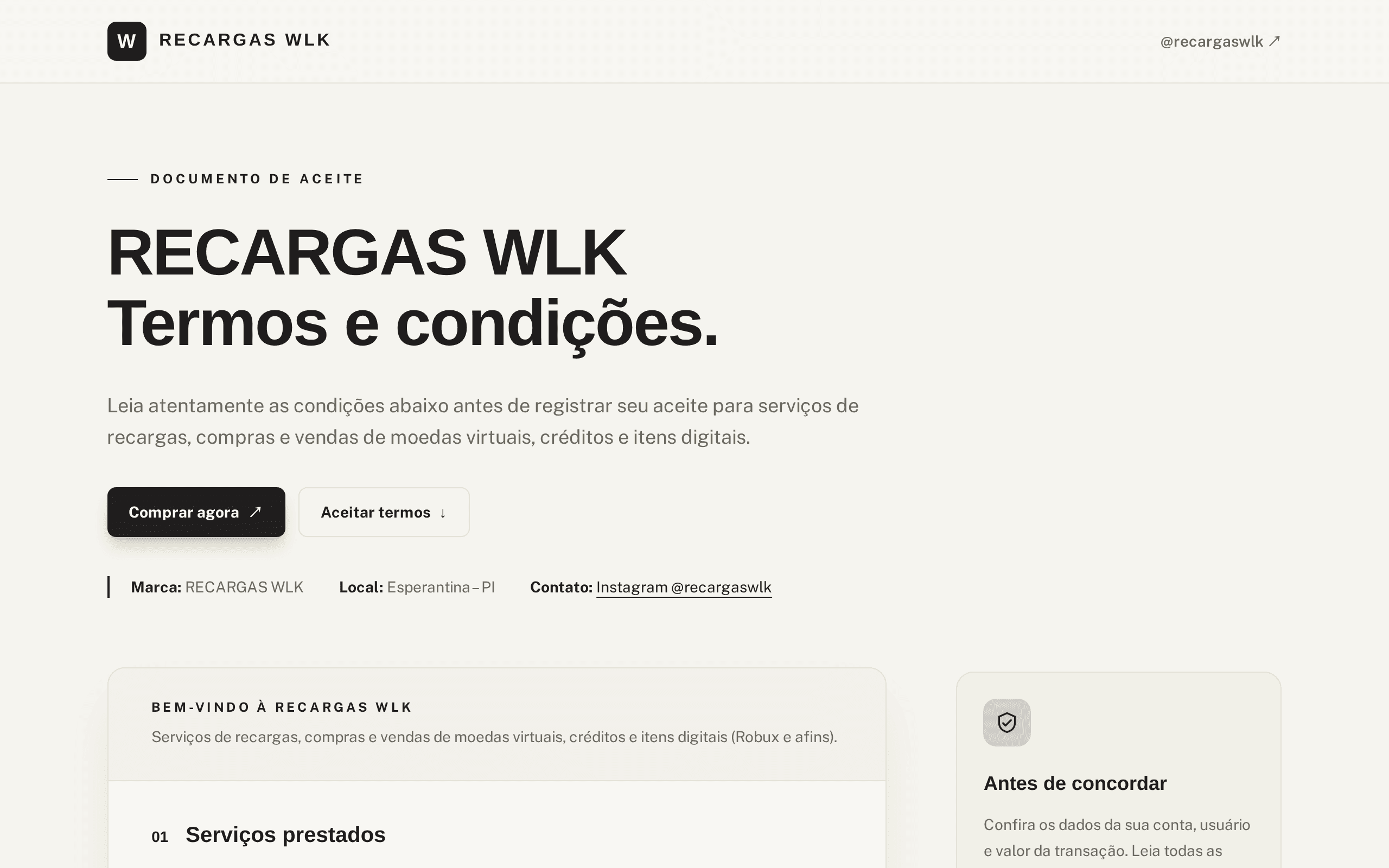 Screenshot of Recargas WLK