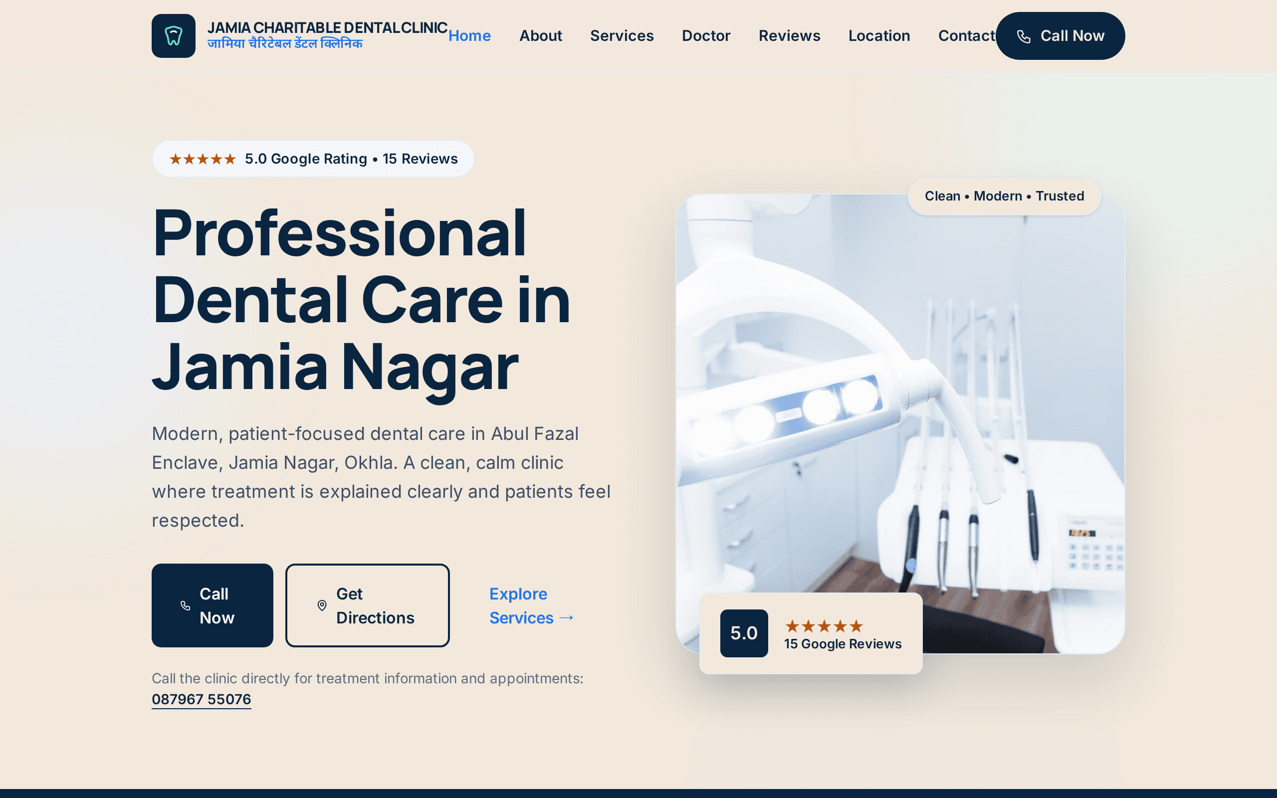 Screenshot of Jamia Dental