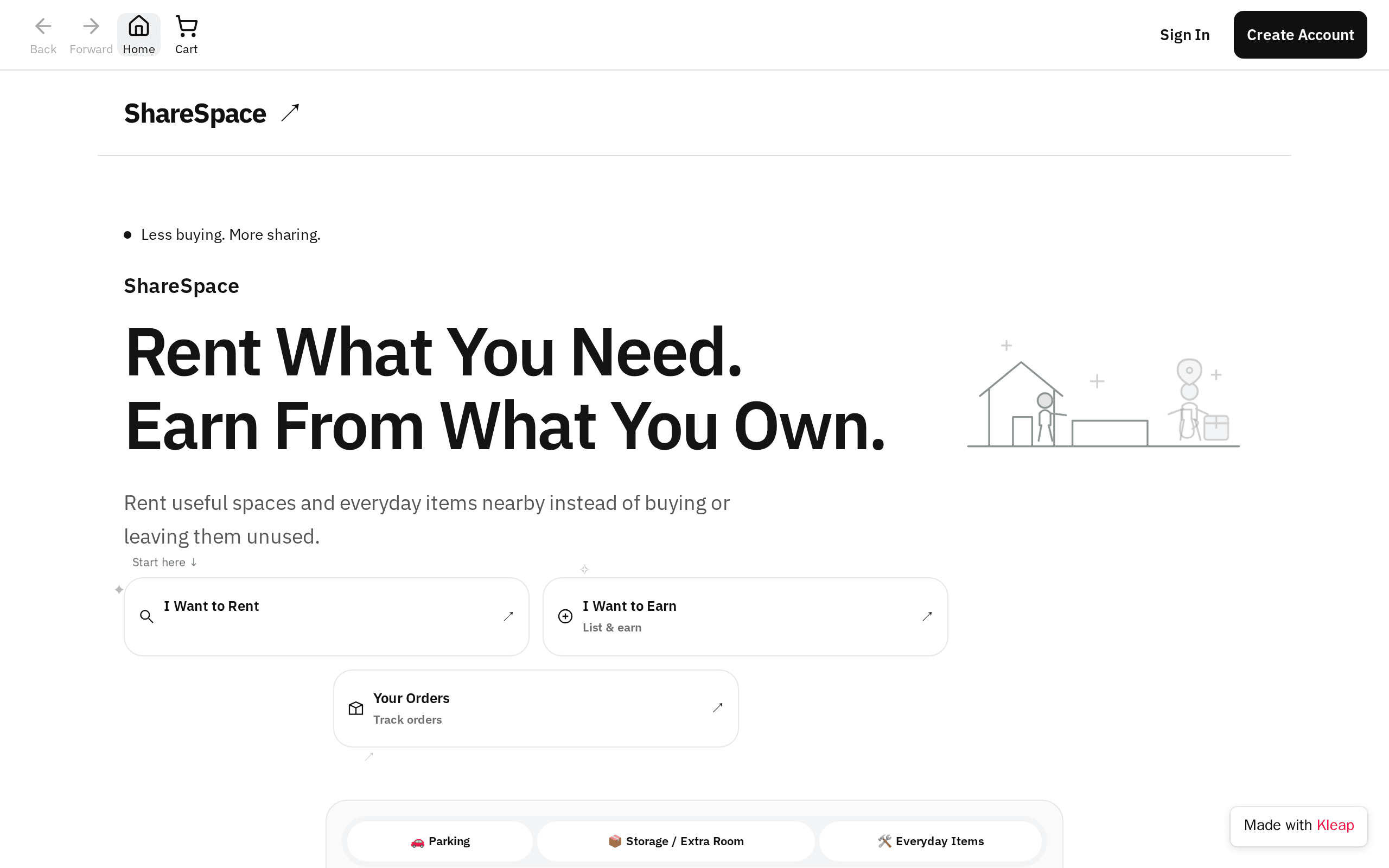 Screenshot of ShareSpace