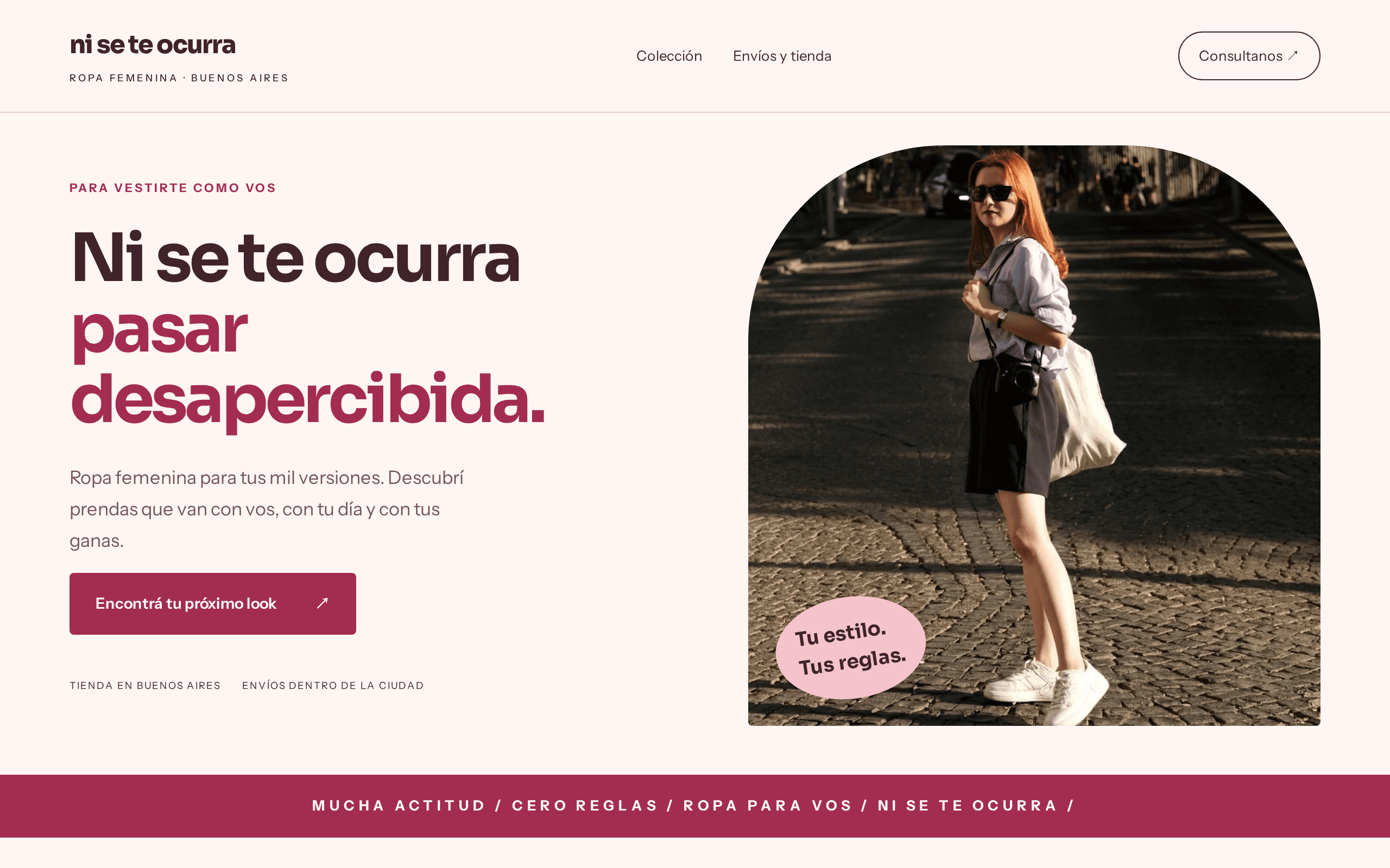 Buenos Aires boutique with attitude-first branding and zero rules.