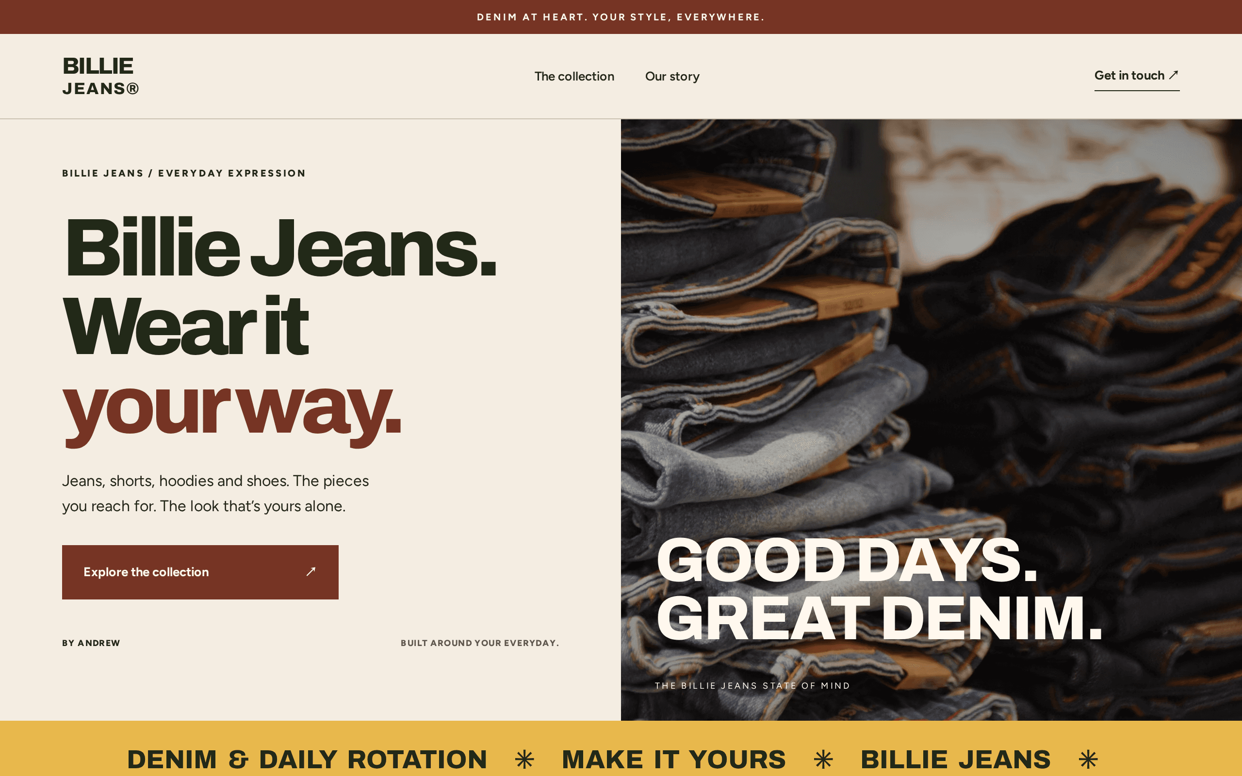 Screenshot of Billey Jeans