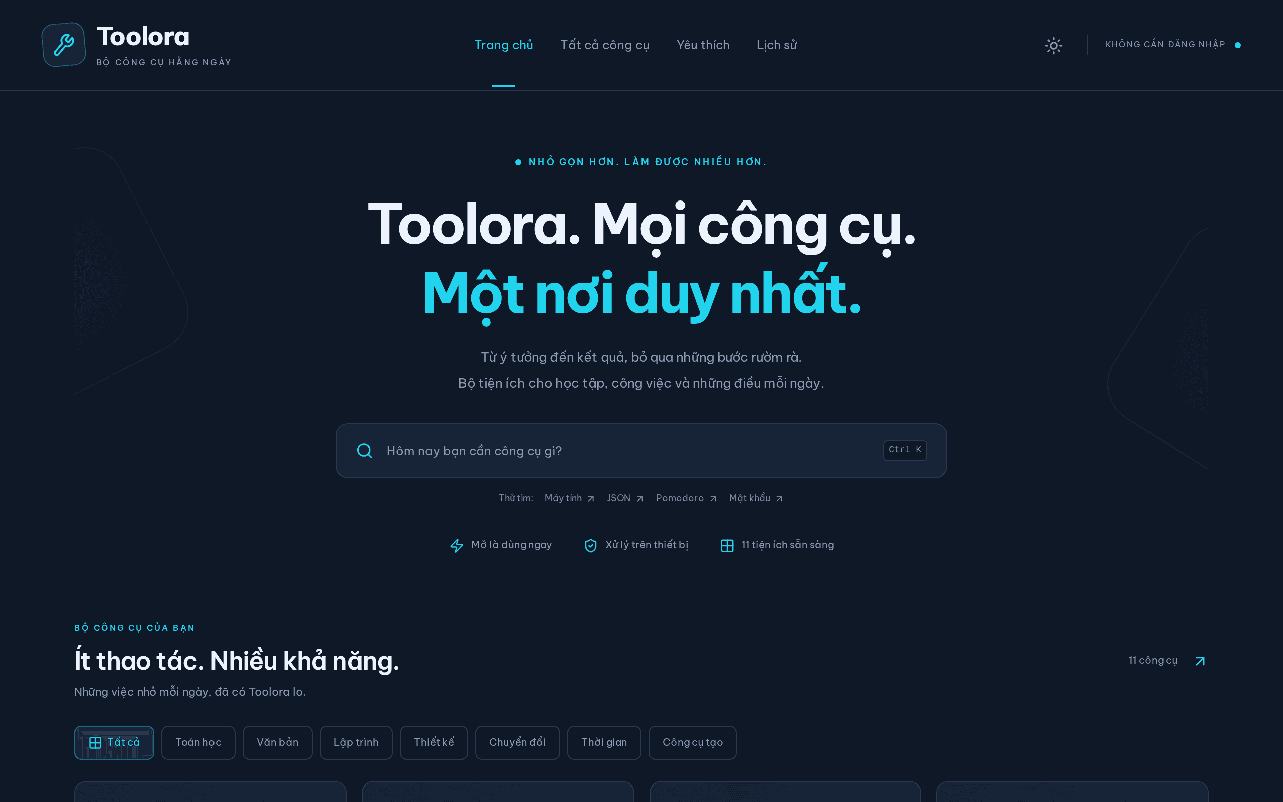Screenshot of Toolora