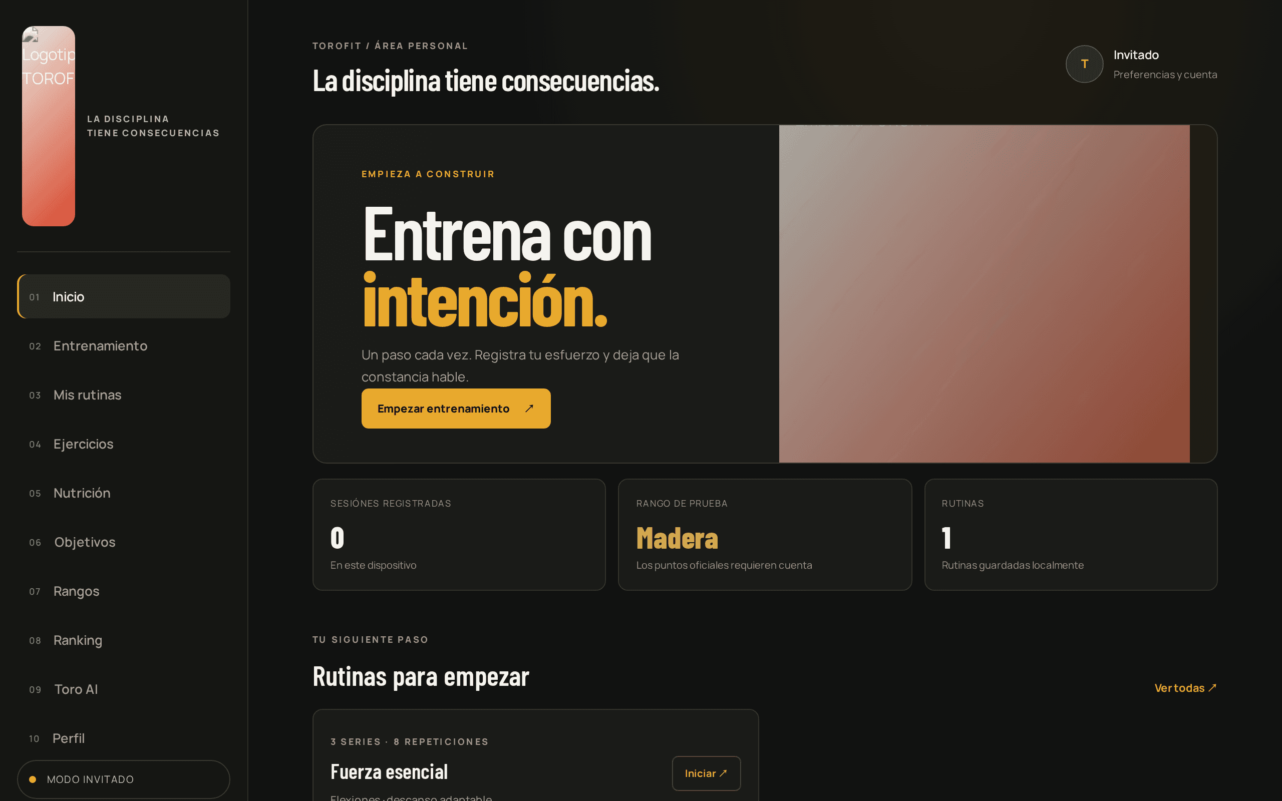 A moody, intention-focused fitness tracking app designed for intense workouts.