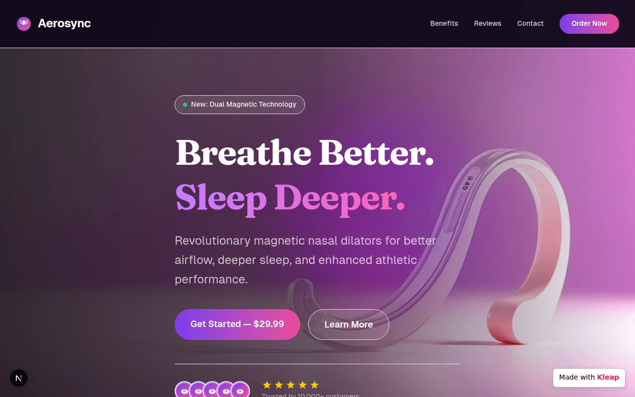 Magnetic nasal dilators that let you breathe deeper and sleep harder.
