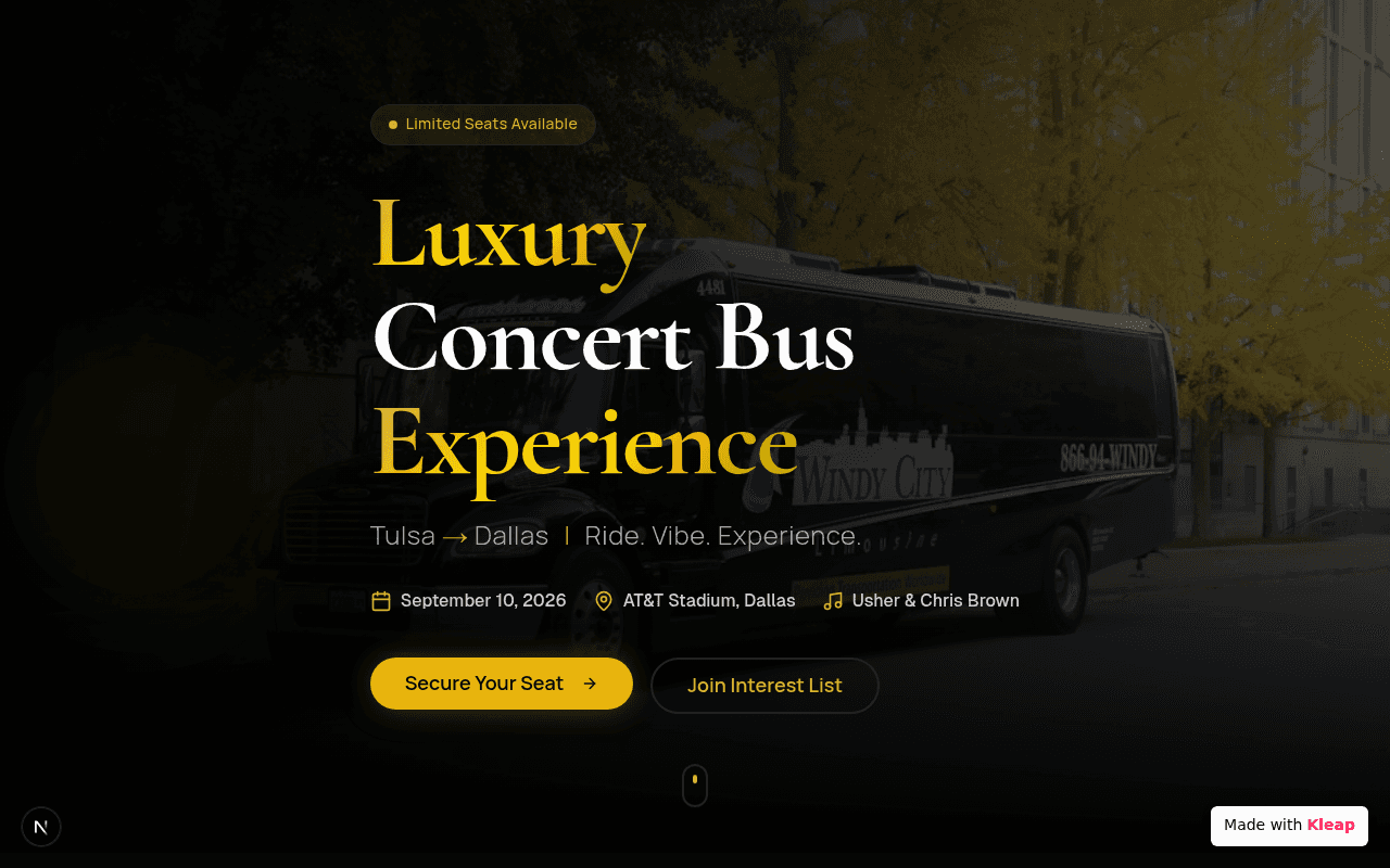 the Luxury Concert Bus Experience