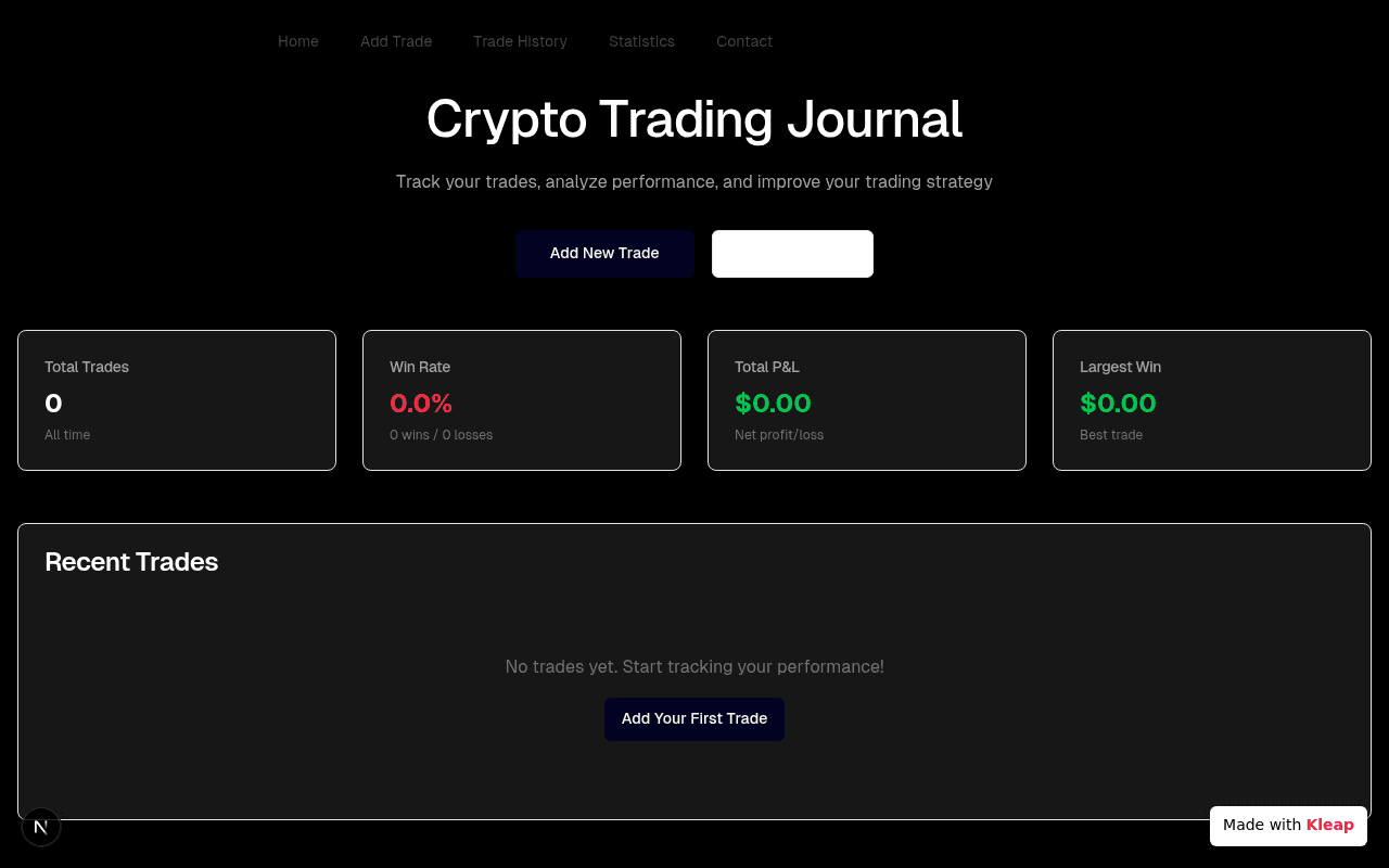 Track your crypto trades and analyze performance with this streamlined journaling tool.