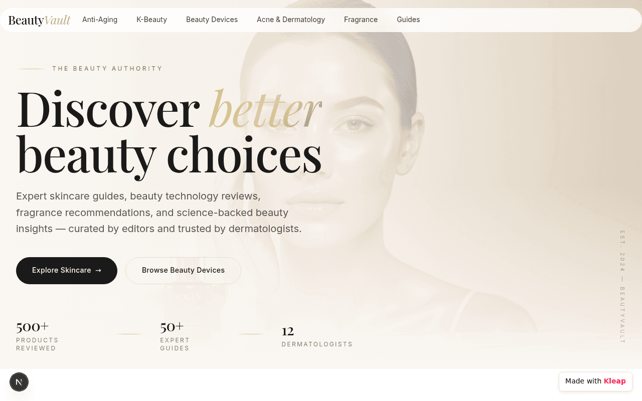 The beauty authority for skincare science, device reviews, and fragrance curation.
