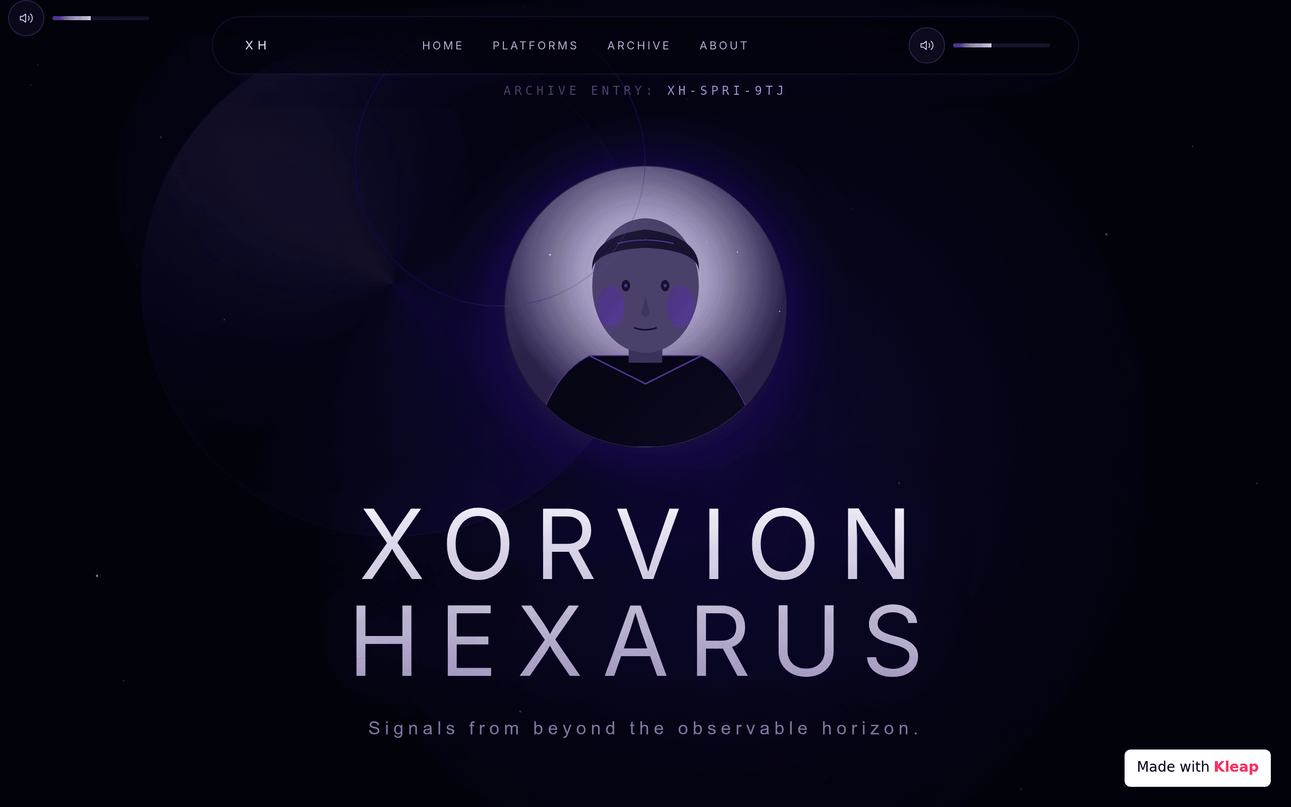 An atmospheric sci-fi portfolio exploring signals from beyond.