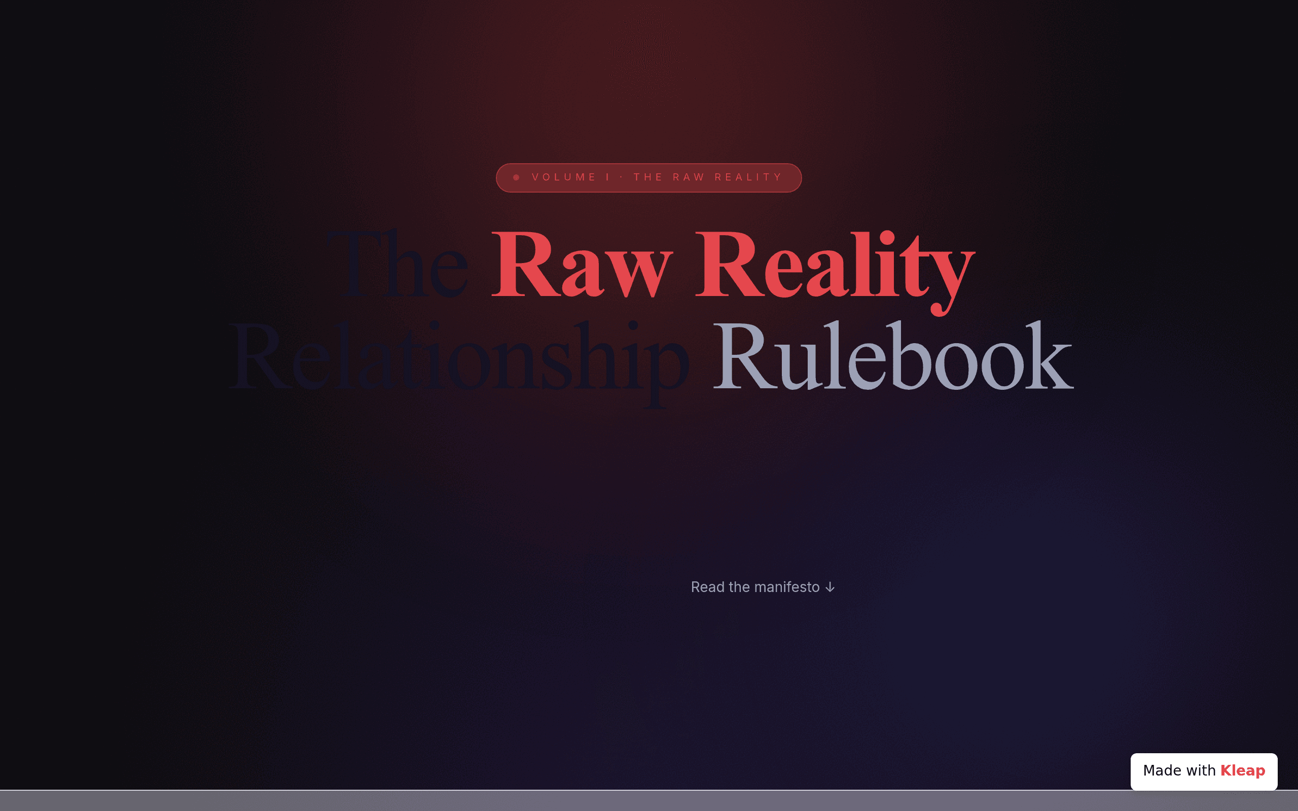 Raw Reality Relationship Rulebook