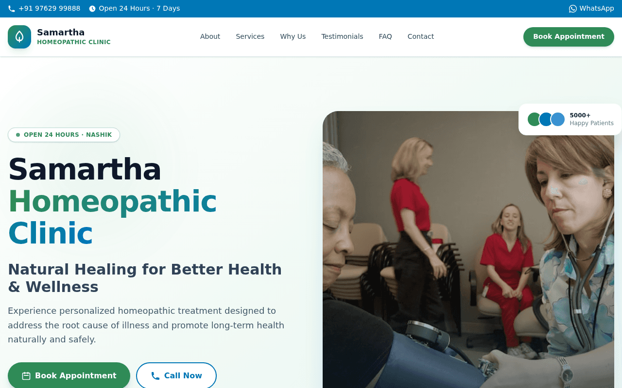 Screenshot of Samartha Homeopathic Clinic