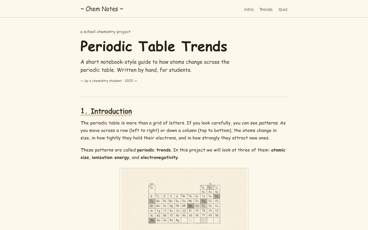 Periodic Table Trends