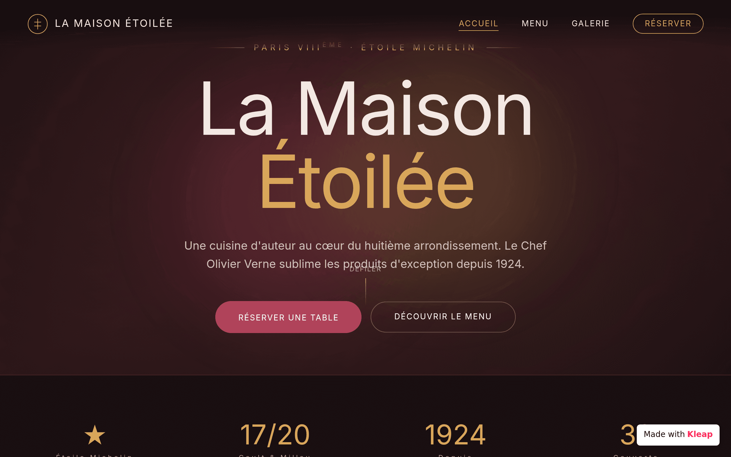 un restaurant gastronomique à Paris
