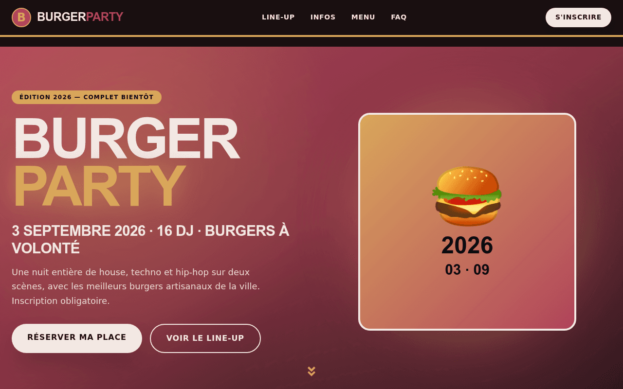 la Burger party Fait le site rouge