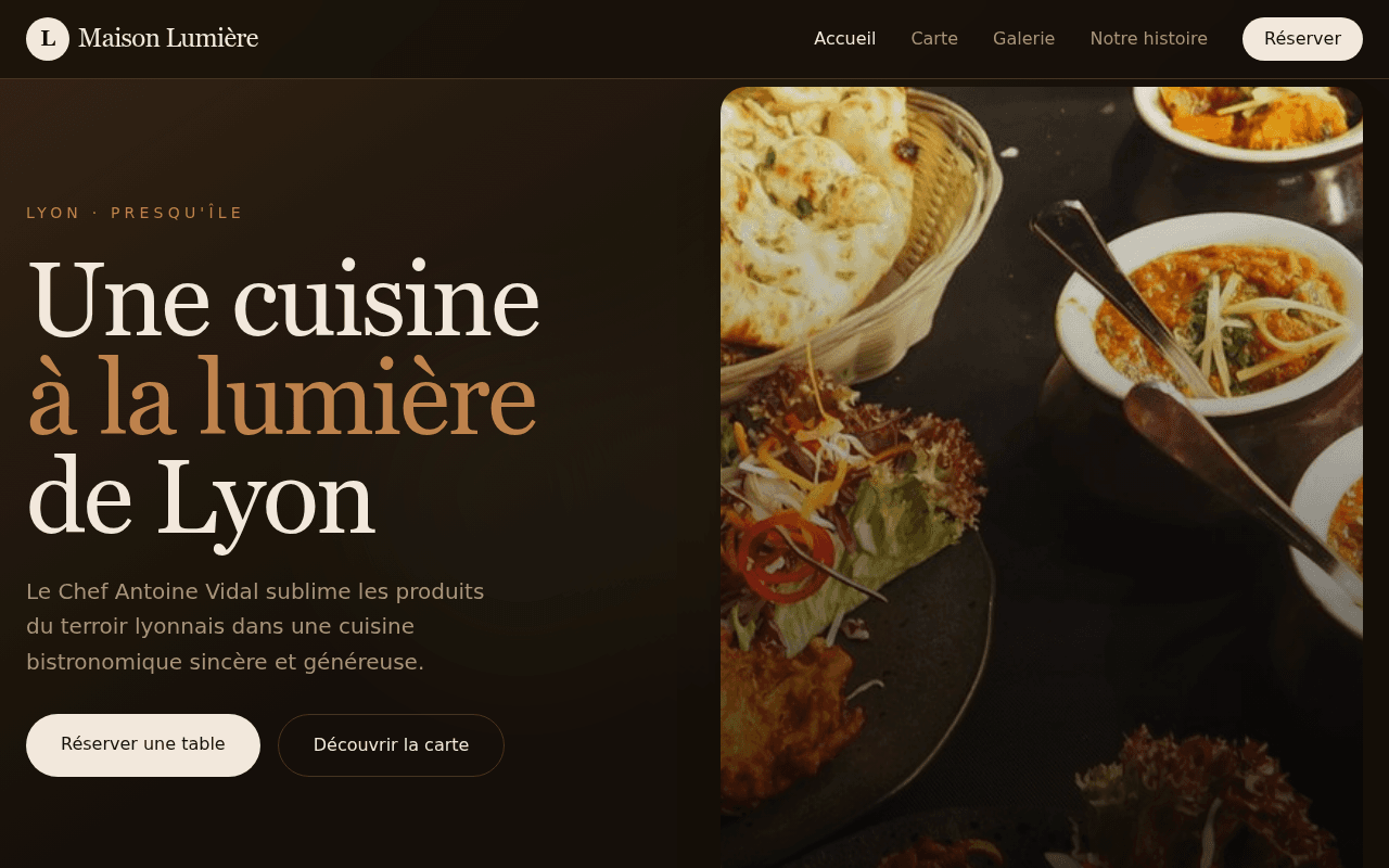 un restaurant gastronomique à Lyon