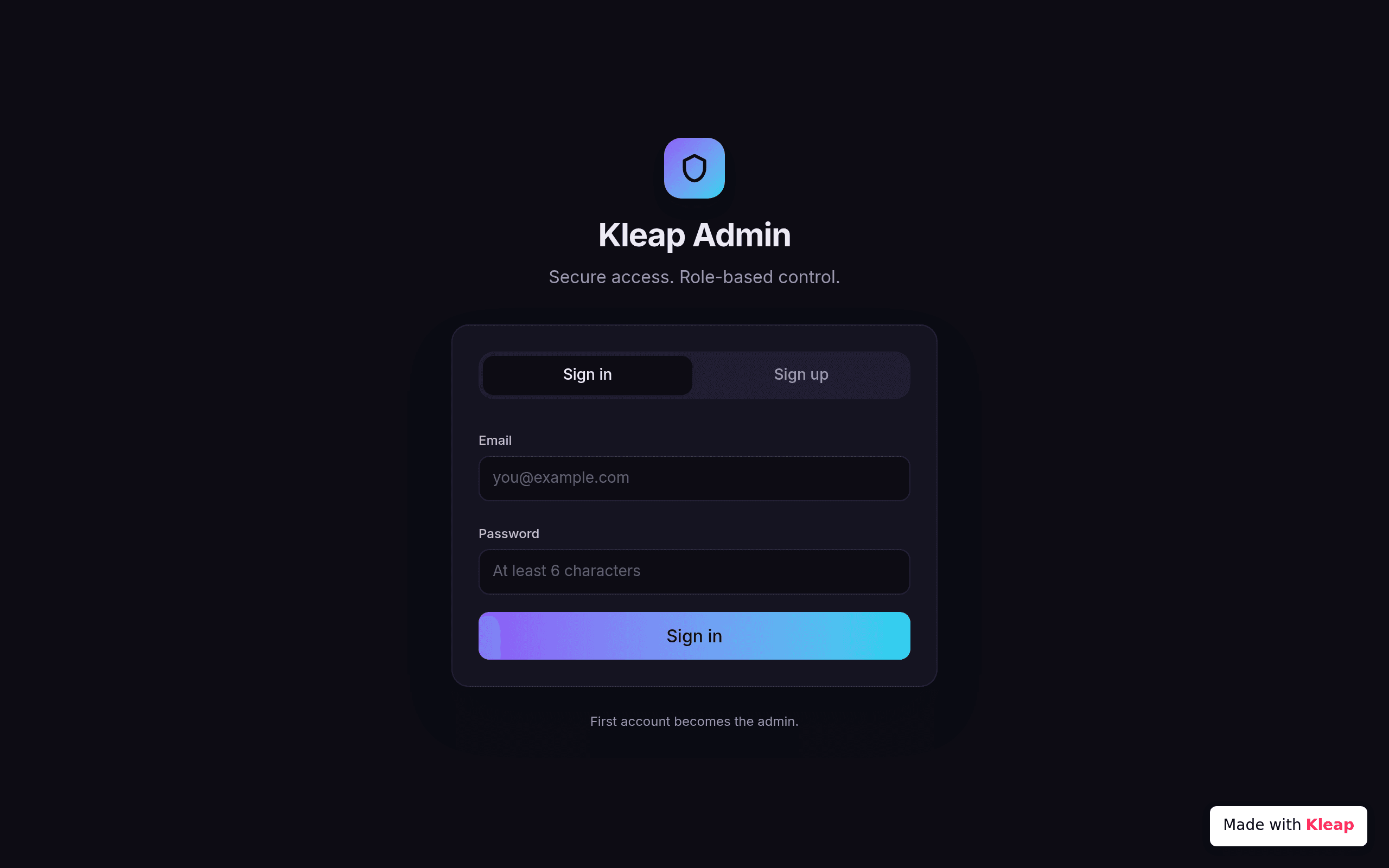 Admin Dashboard