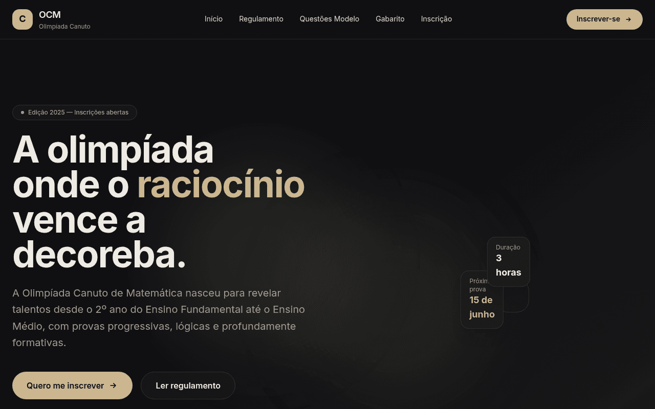 OCM - Olimpíada Canuto de Matemática