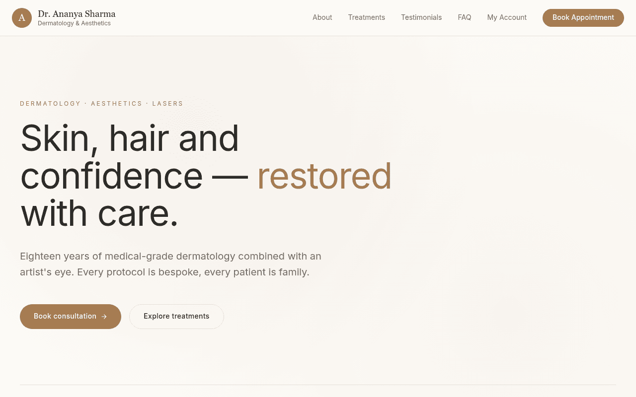 Powered Dermatologist Website