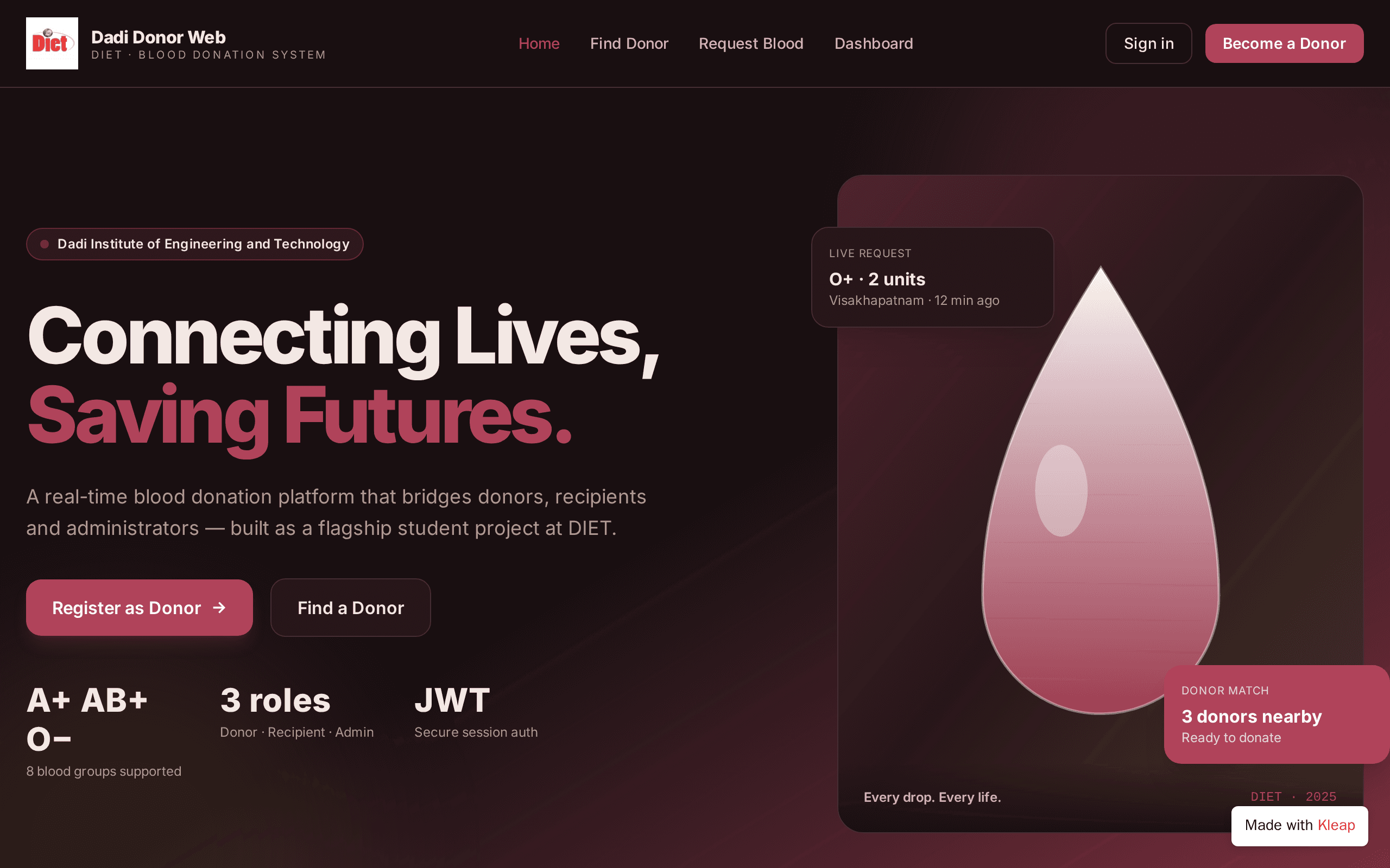 Blood Donation Web Application