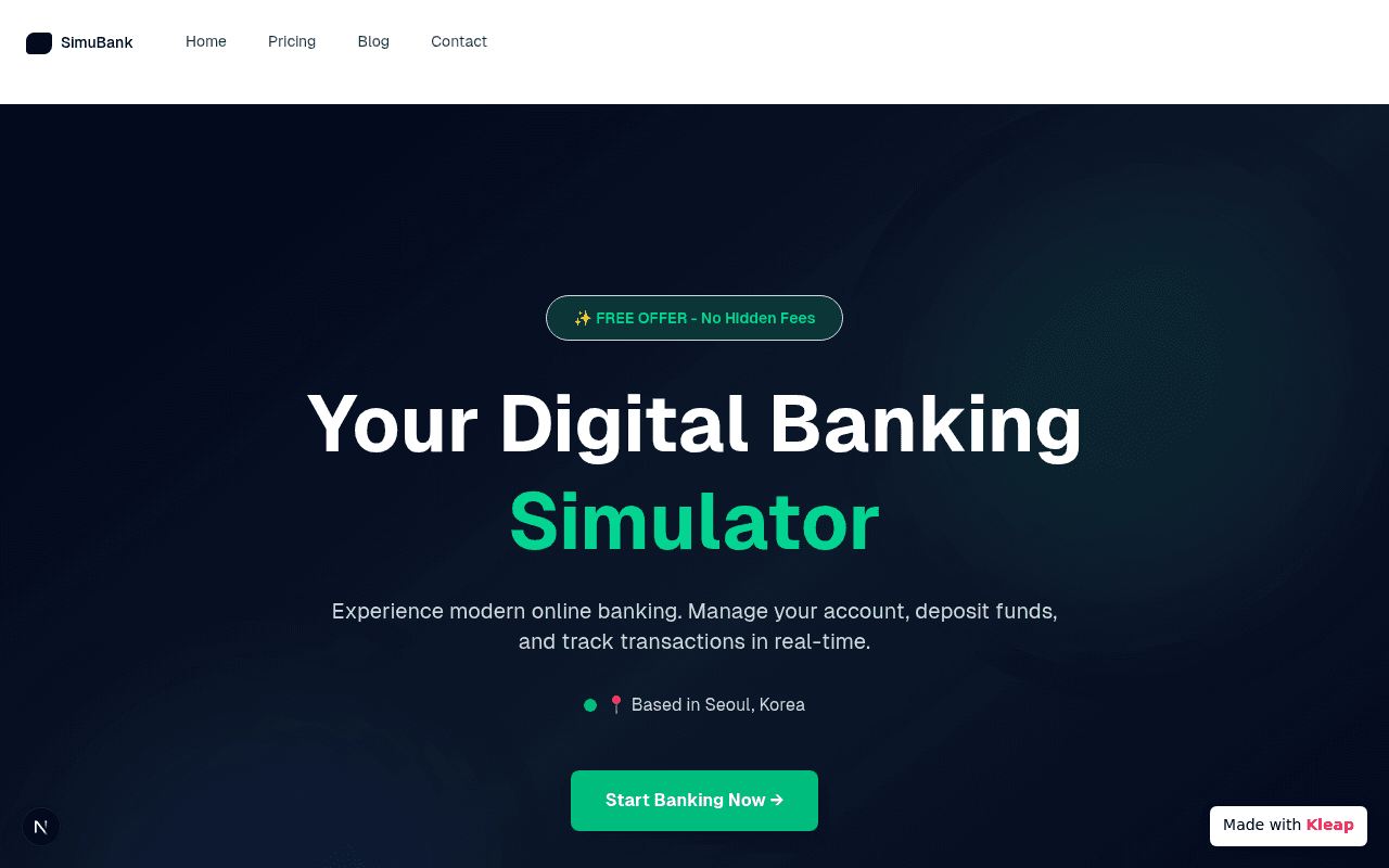 Simulate modern digital banking with real-time transaction tracking.