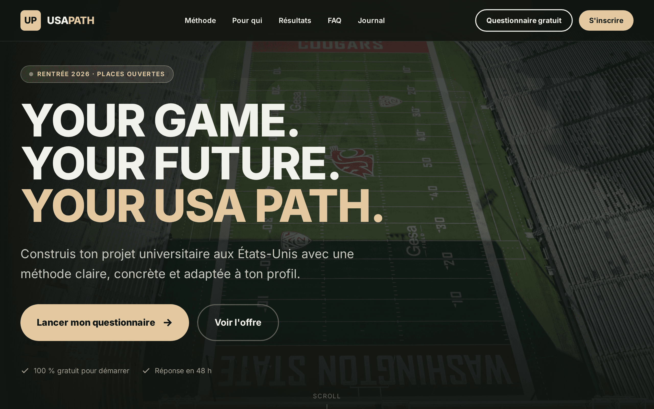 Your American journey starts here — but the website hasn't started yet.