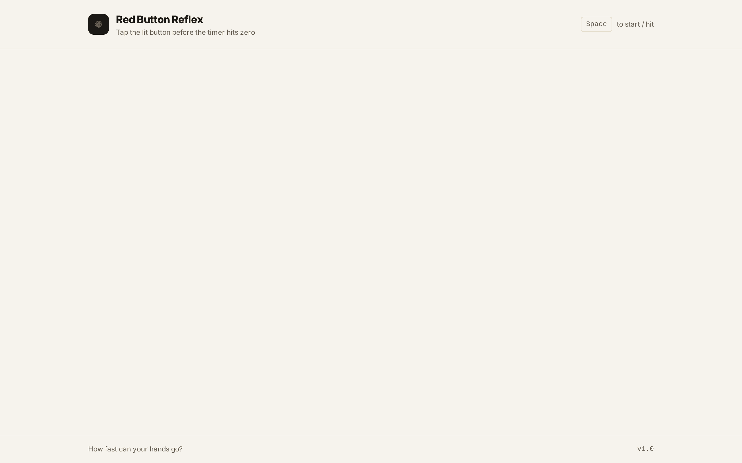 A minimalist reflex game where one tile lights up—hit it before the timer dies.