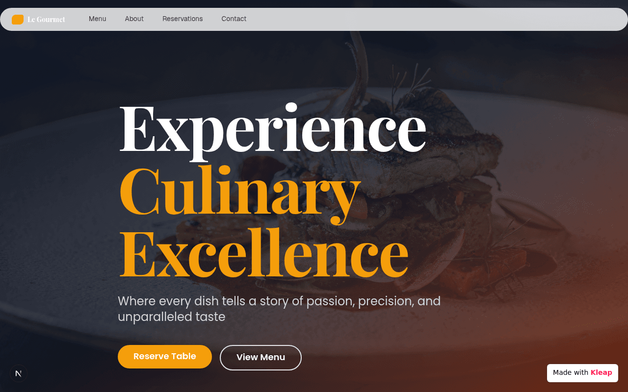 Experience culinary excellence with a sophisticated and inviting digital presence.