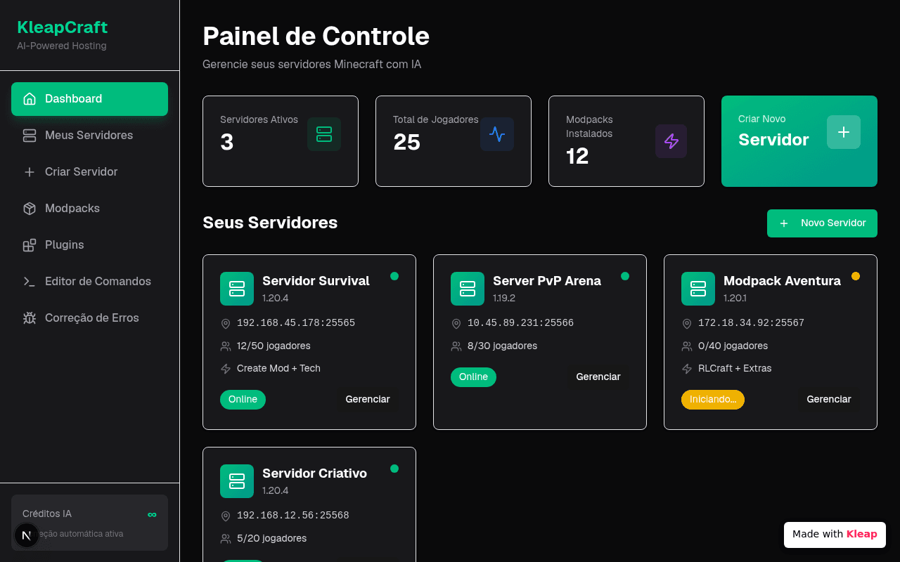 Intuitively manage your Minecraft servers with an AI-powered hosting dashboard.