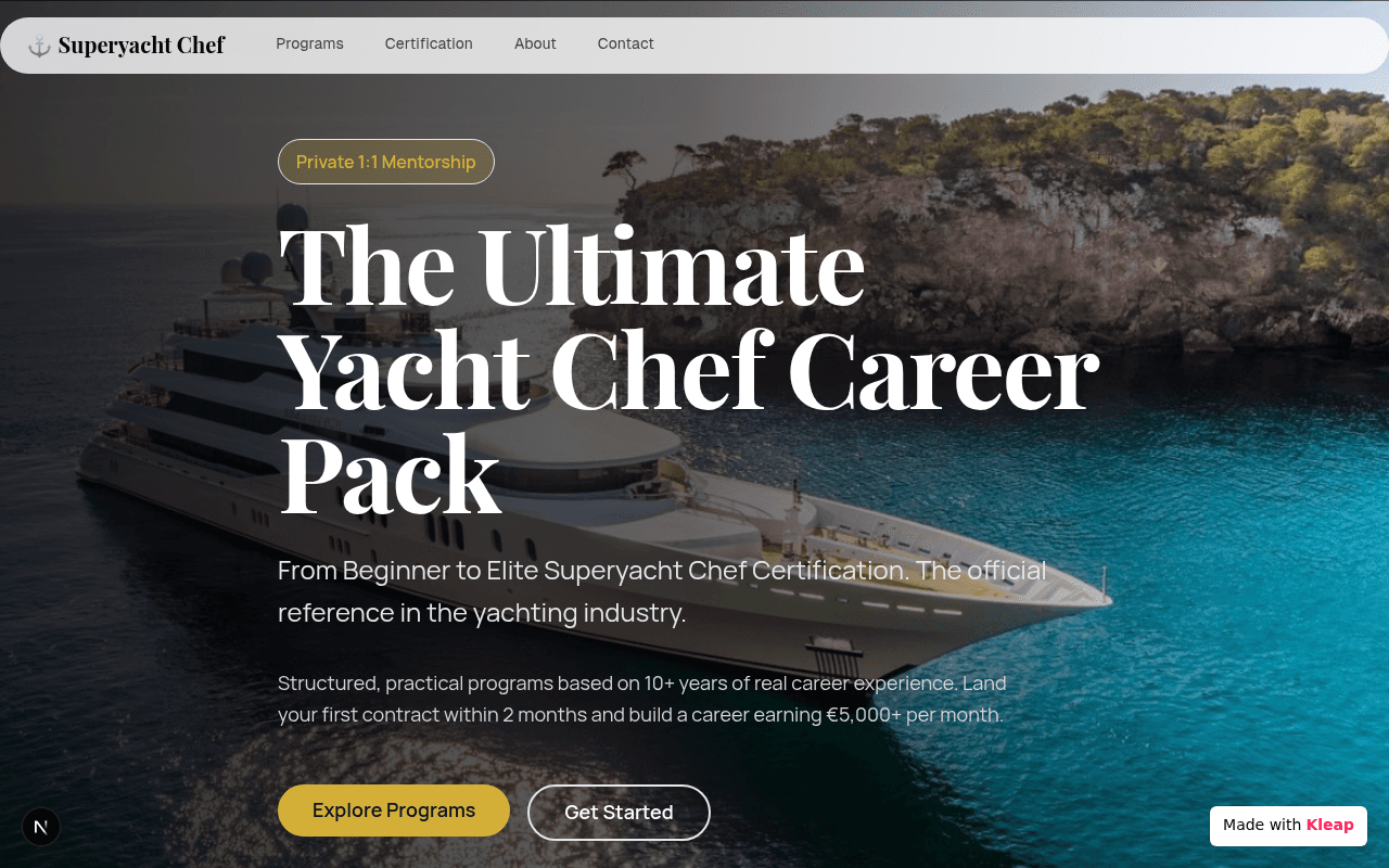 Ignite a high-seas culinary career with specialized superyacht chef certification.