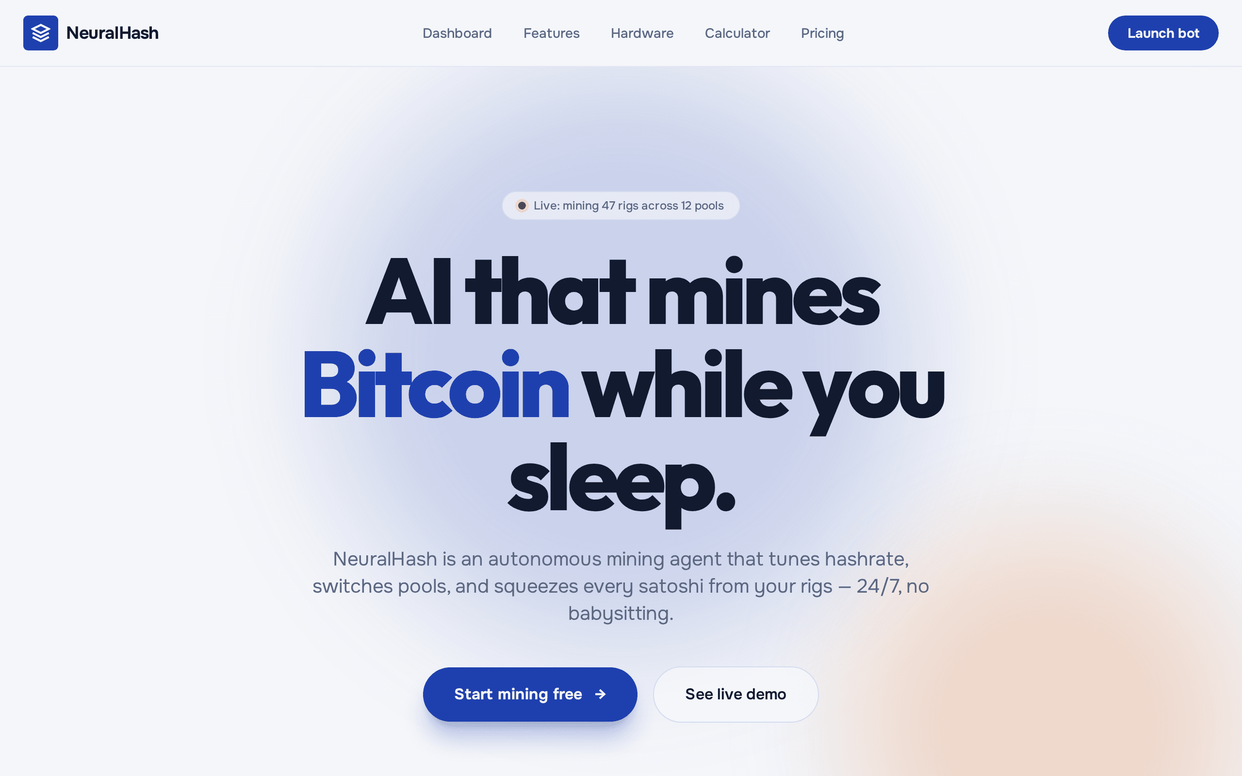 AI mining agent that tunes hashrate and switches pools while you sleep.