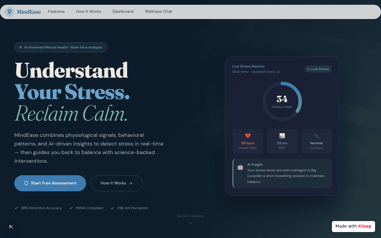 Uncover the science behind your stress and reclaim your calm with AI-driven insights.