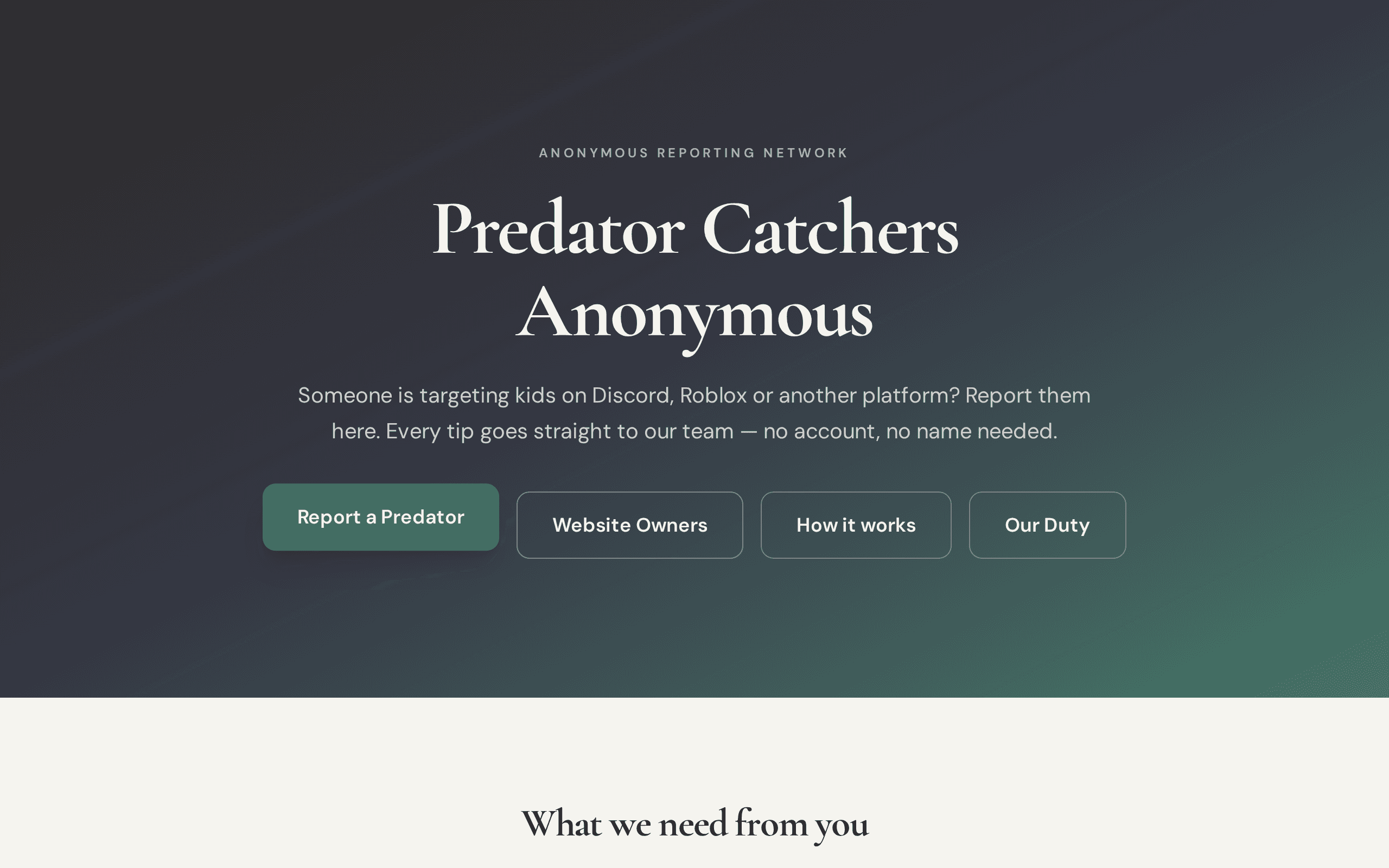 Screenshot of PredatorCatchersAnyonoumus